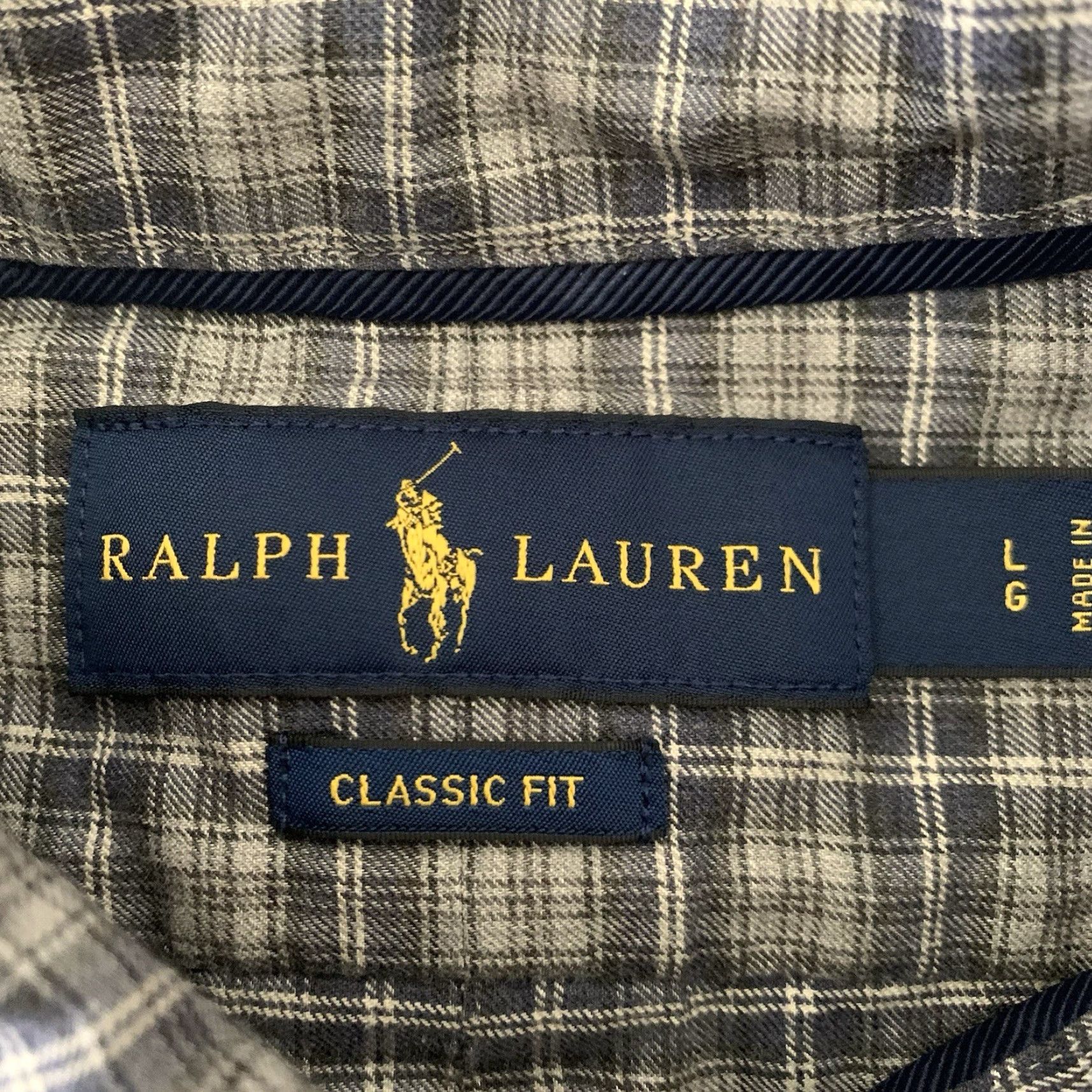 Ralph Lauren Ralph Lauren Shirt Mens Large Gray Plaid Button-Down Woven Light Cotton Embroidered Logo Classic American Mens Shirt Size US L / EU 52-54 / 3 - 2 Thumbnail