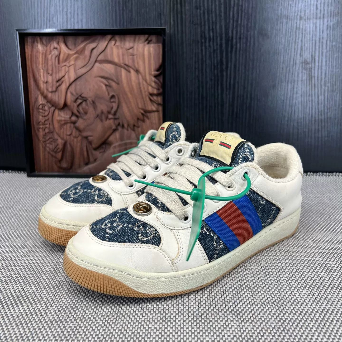 Gucci Gucci Distressed Sneaker Enamel Red & Blue Women's EU 35.5 Size US 5 / IT 35 - 1 Thumbnail