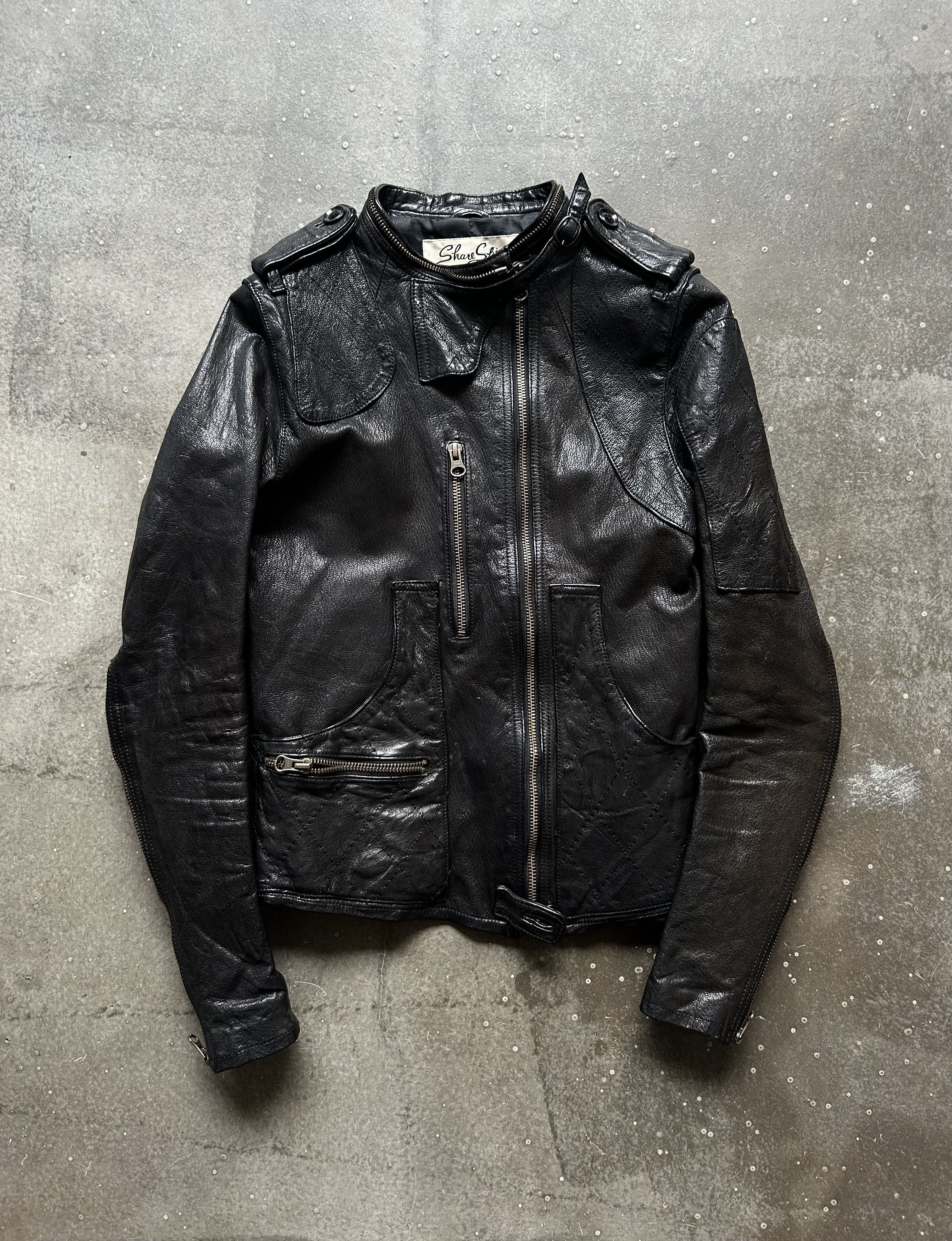 Share Spirit Homme Share spirit gas mask leather jacket | Grailed