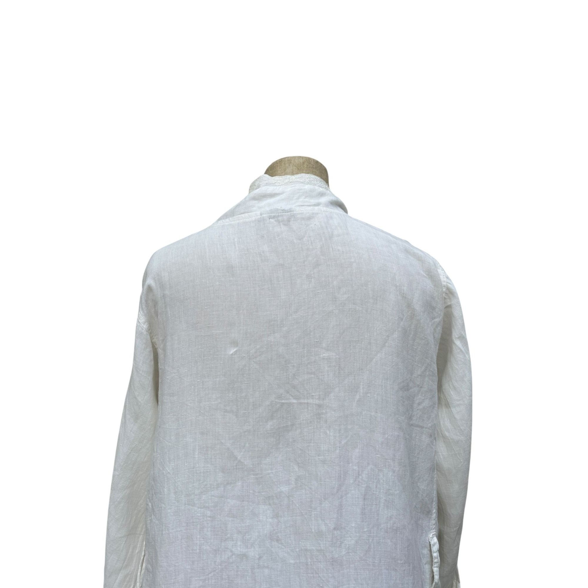 Dries Van Noten Vintage 1980s White Linen Jacket Size L / US 10 / IT 46 - 5 Thumbnail