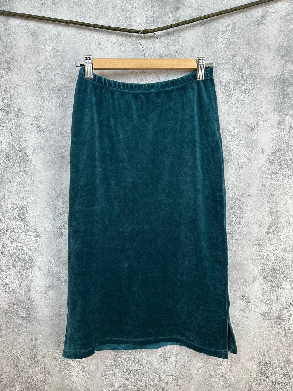 Gudrun Sjoden Gudrun Sjoden Velour Midi Skirt Green/Blue Women’s Size S Size 27" / US 4 / IT 40 - 2 Thumbnail