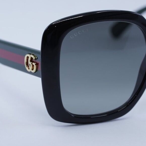 Gucci New Gucci GG0713S 006 Sunglasses - Black/Green Frame, Grey Size ONE SIZE - 5 Thumbnail