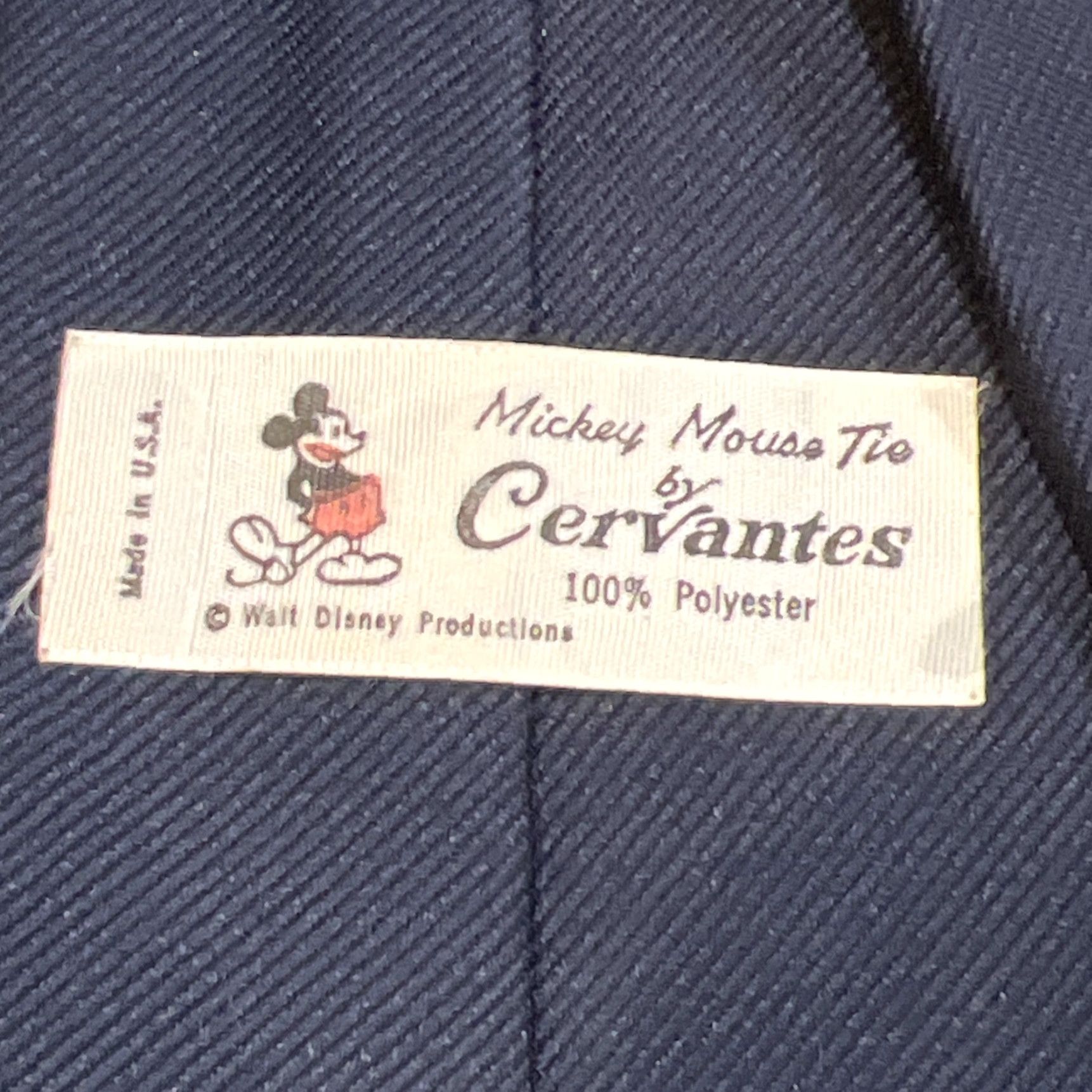 Vintage Vtg Donald Duck Neck Tie Navy Mickey Mouse Tie Cervantes Polyester USA 4”X 54” Size ONE SIZE - 6 Thumbnail