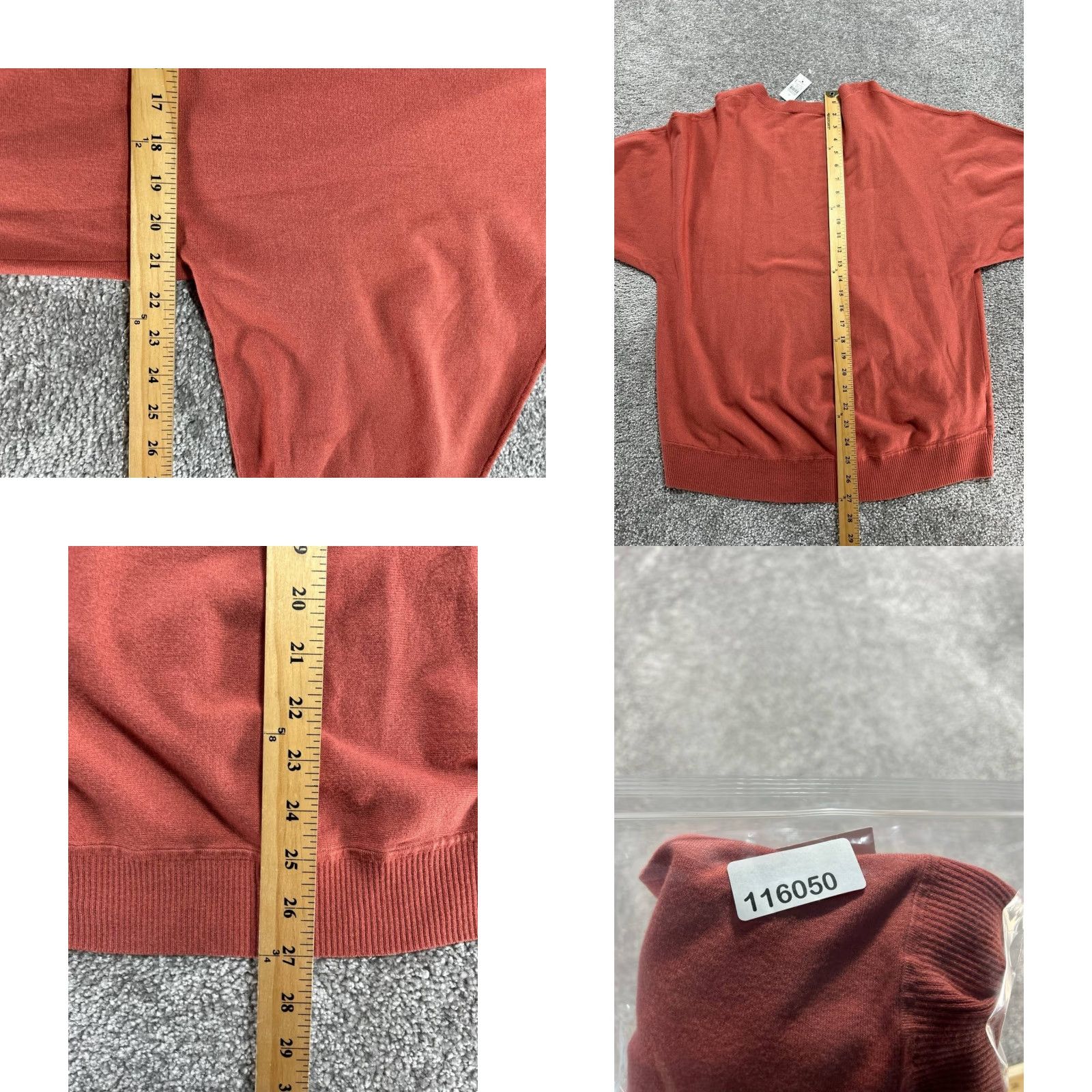 Loft LOFT Sweater Womens M Orange Rayon Knit Crew Neck Long Sleeve Down Shoulder Pullover Casual Fall Winter Modern, Regular Fit, Classic Theme, 50s? Size M / US 6-8 / IT 42-44 - 8 Thumbnail