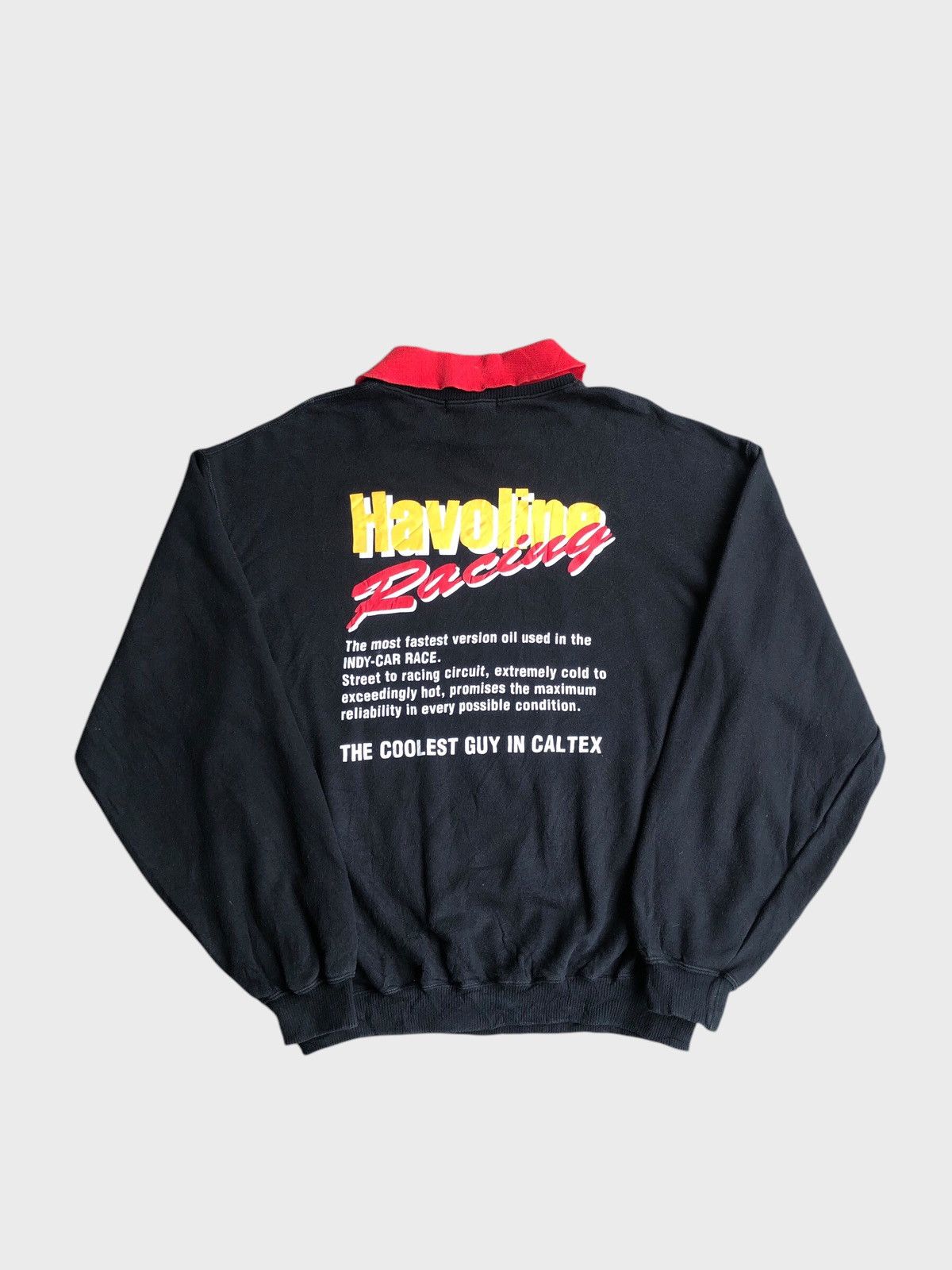 Vintage 💥Vintage Caltex Havoline Racing Big Logo Poem Sweatshirt Size US M / EU 48-50 / 2 - 1 Thumbnail