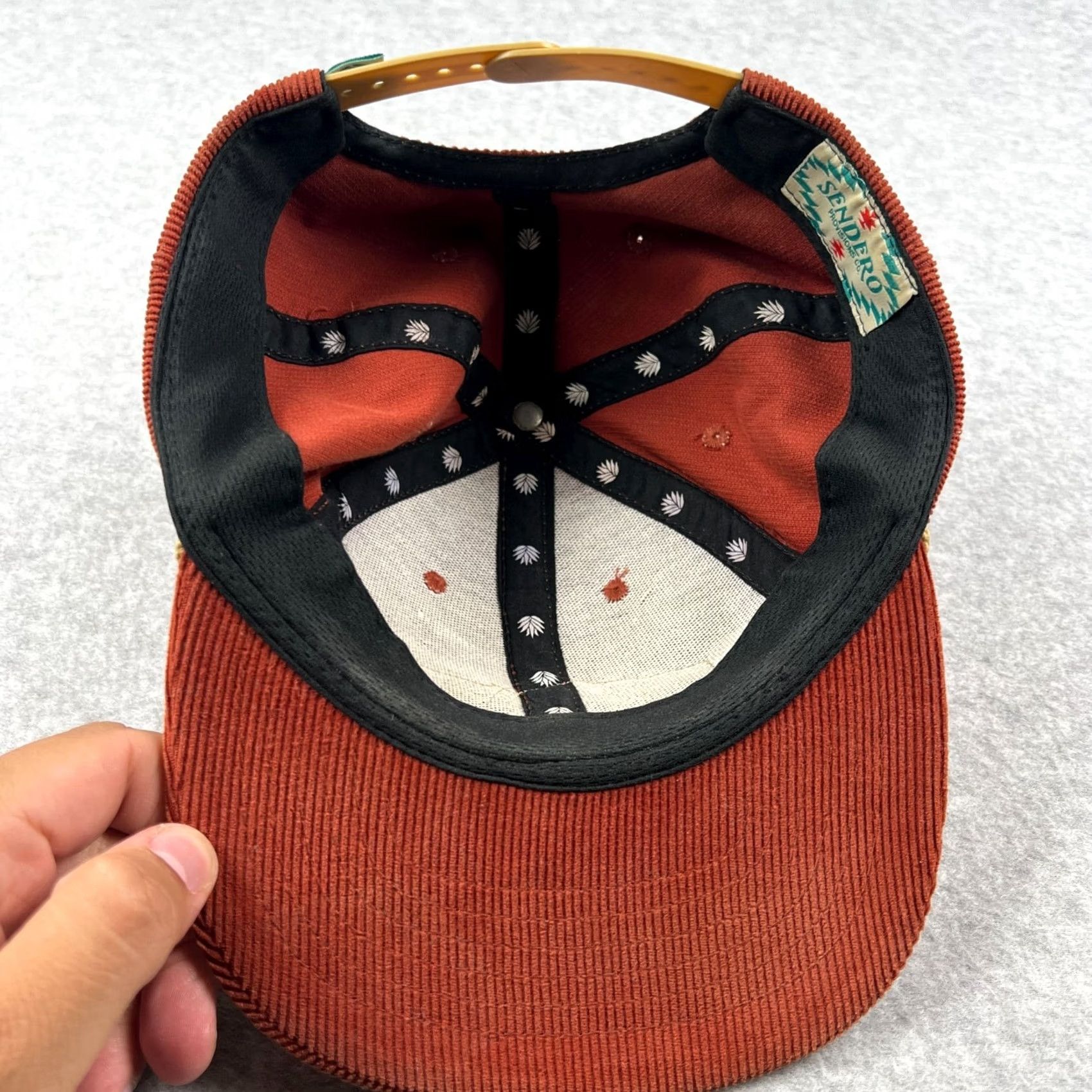 Roper Sendero Corduroy Hat Adult Rope Snapback Adjustable Orange Size ONE SIZE - 3 Thumbnail
