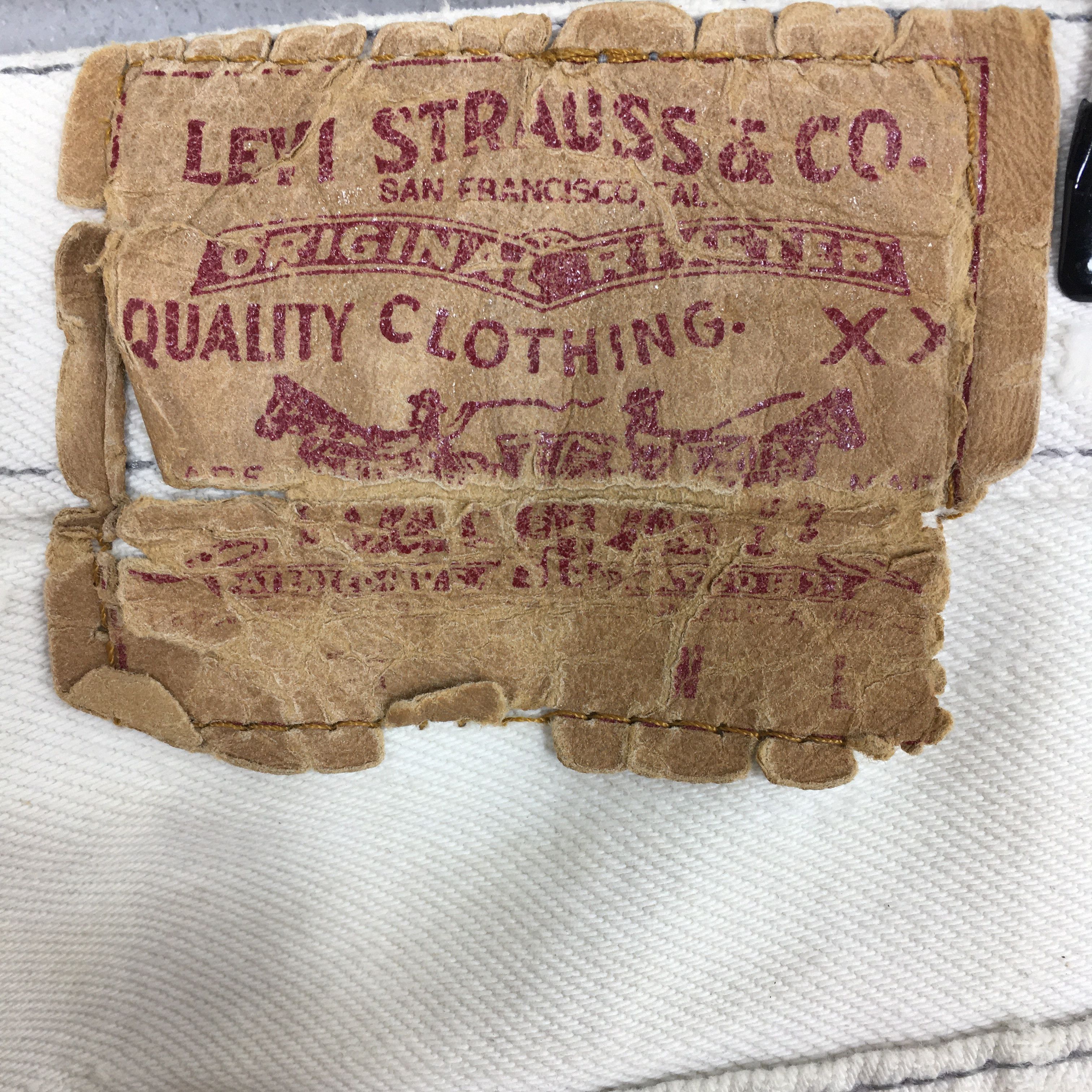 Levi's Size 30x33 Vintage 90s Levi's 501 Dirty Denim White Jeans Size US 30 / EU 46 - 13 Thumbnail