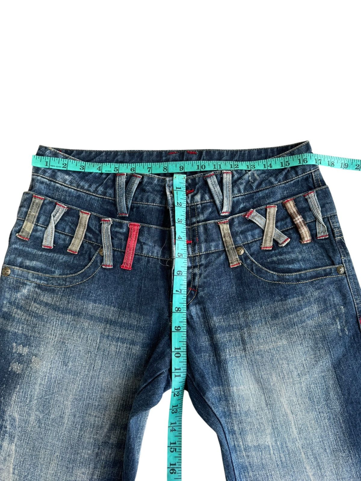 Japanese Brand Vintage Unbranded Distressed Double Waist Denim Jeans Size US 32 / EU 48 - 14 Thumbnail