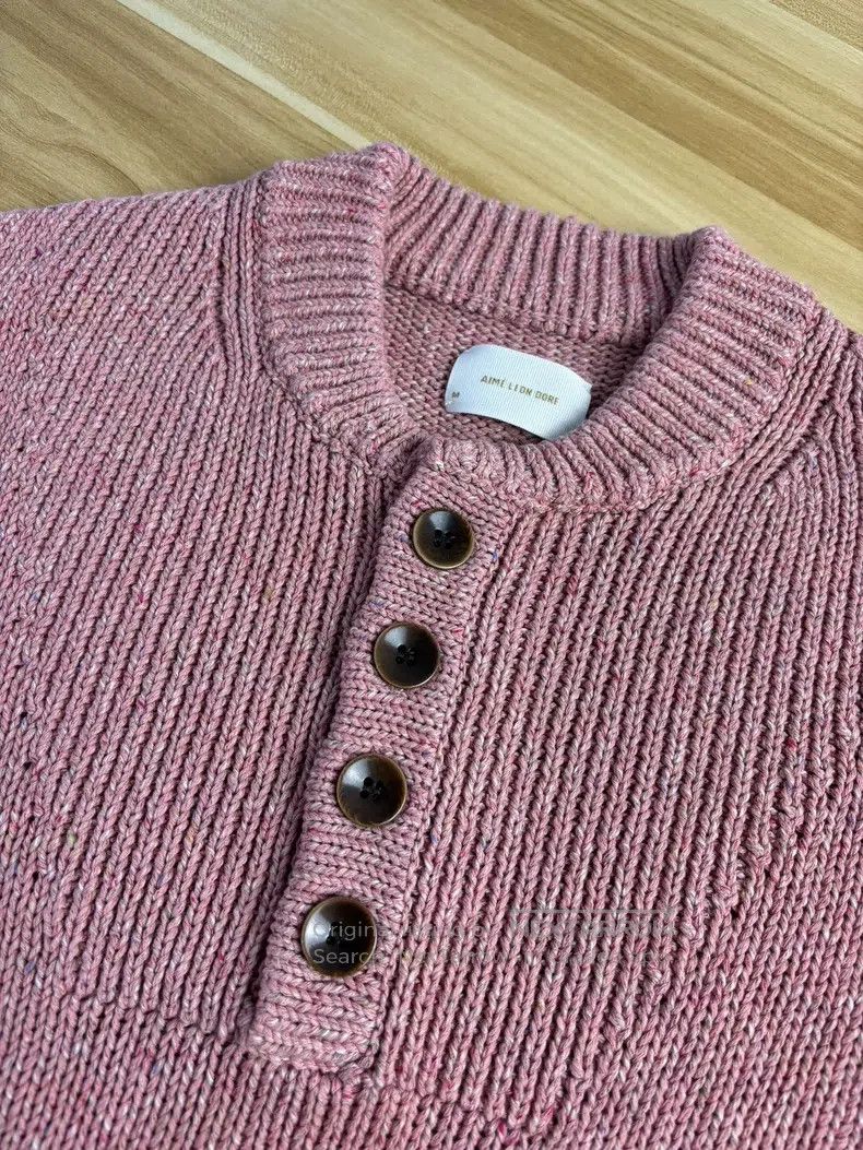 Aime Leon Dore Chunky Henry Neck Knit Sweater