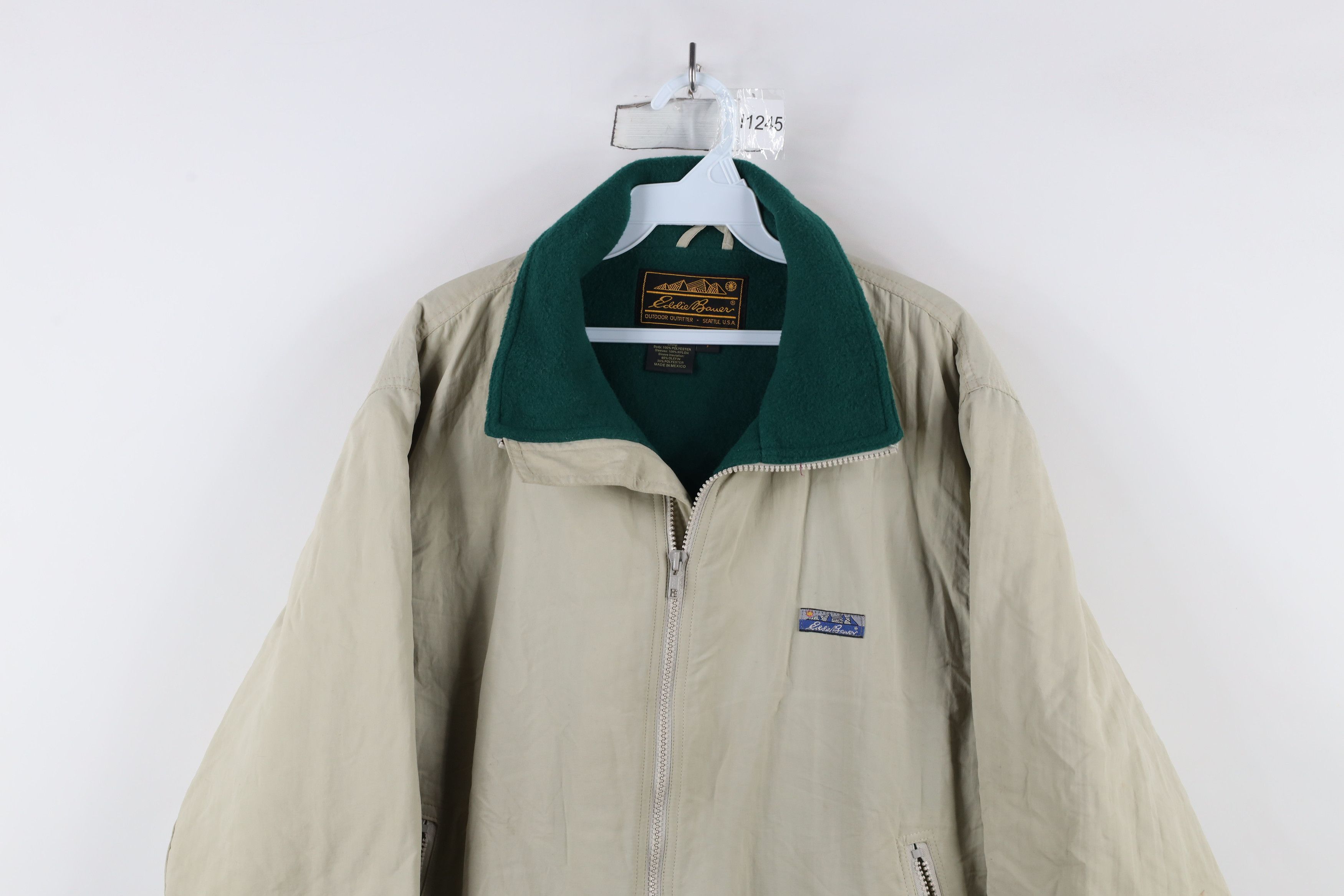 Eddie Bauer × Vintage Vintage 90s Eddie Bauer Fleece Lined Bomber Jacket Beige Size US S / EU 44-46 / 1 - 2 Thumbnail