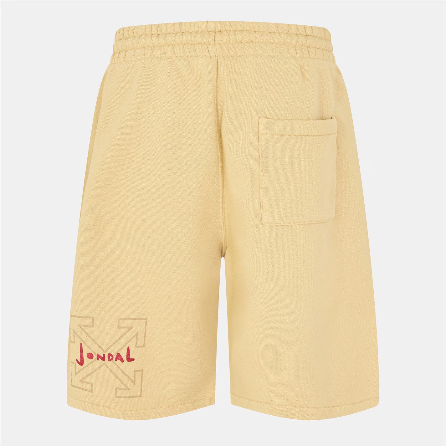 Off-White o1g2r1mq0326 Logo Fleece Jogger Shorts in Beige Size US 30 / EU 46 - 2 Thumbnail