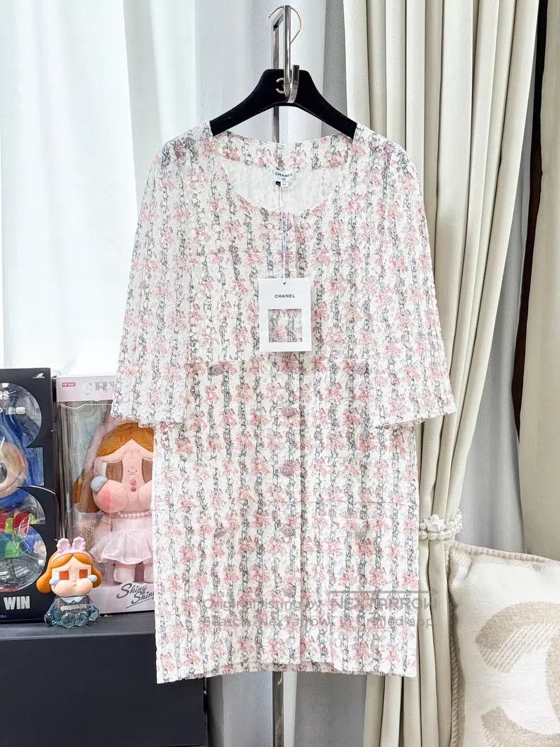 Chanel Chanel Floral lace mid-sleeve dress Size XXS / US 00 / IT 34 - 1 Thumbnail