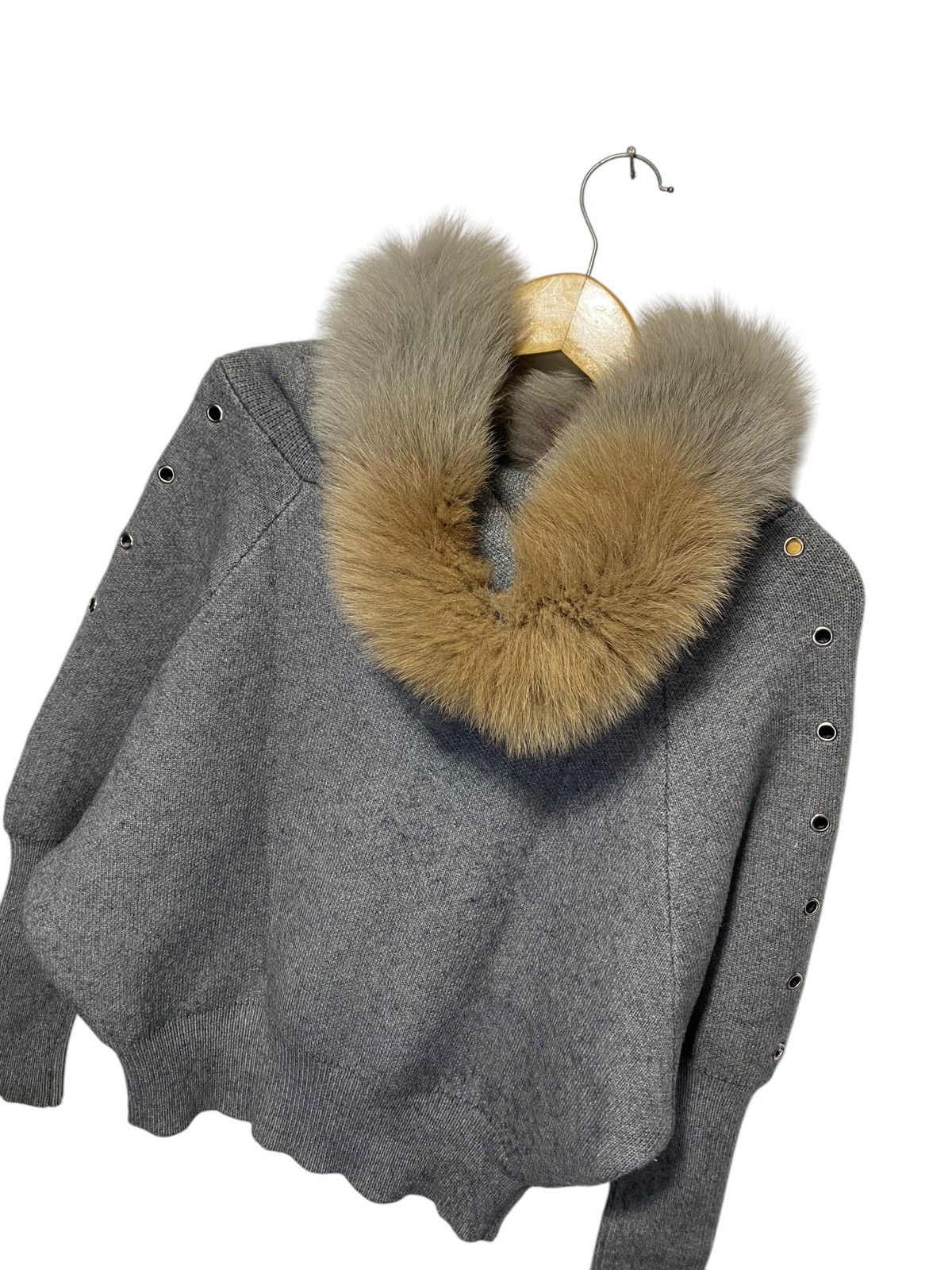 Japanese Brand 2000s Japan Knitted bat wing Fur Hoodie Size US L / EU 52-54 / 3 - 6 Thumbnail