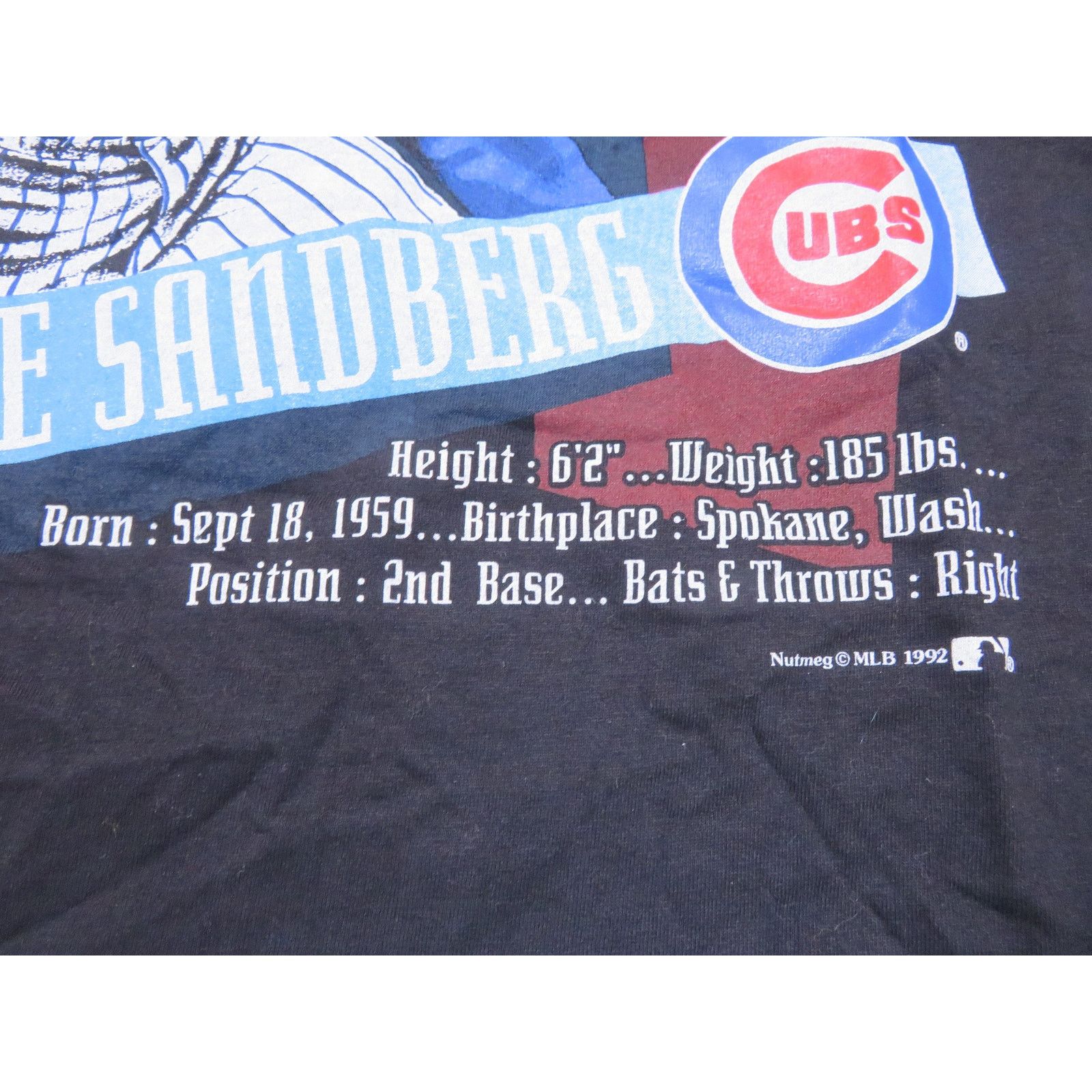 Nutmeg 90s Ryne Sandberg Chicago Cubs Nutmeg Black Shirt Sz XL New Size US XL / EU 56 / 4 - 6 Thumbnail