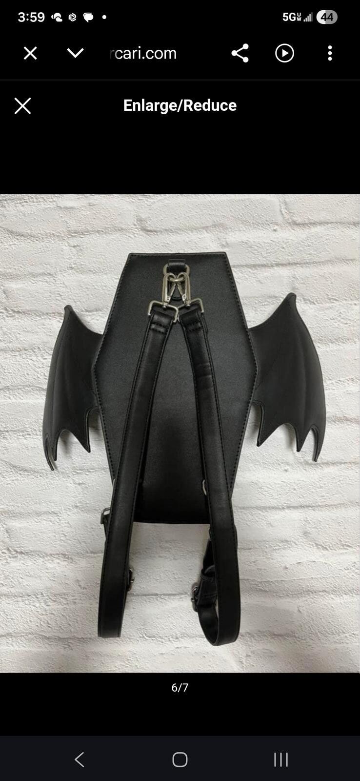 Killstar Killstar Sickly Sweet Black Bat Wings Coffin Backpack Size ONE SIZE - 7 Thumbnail