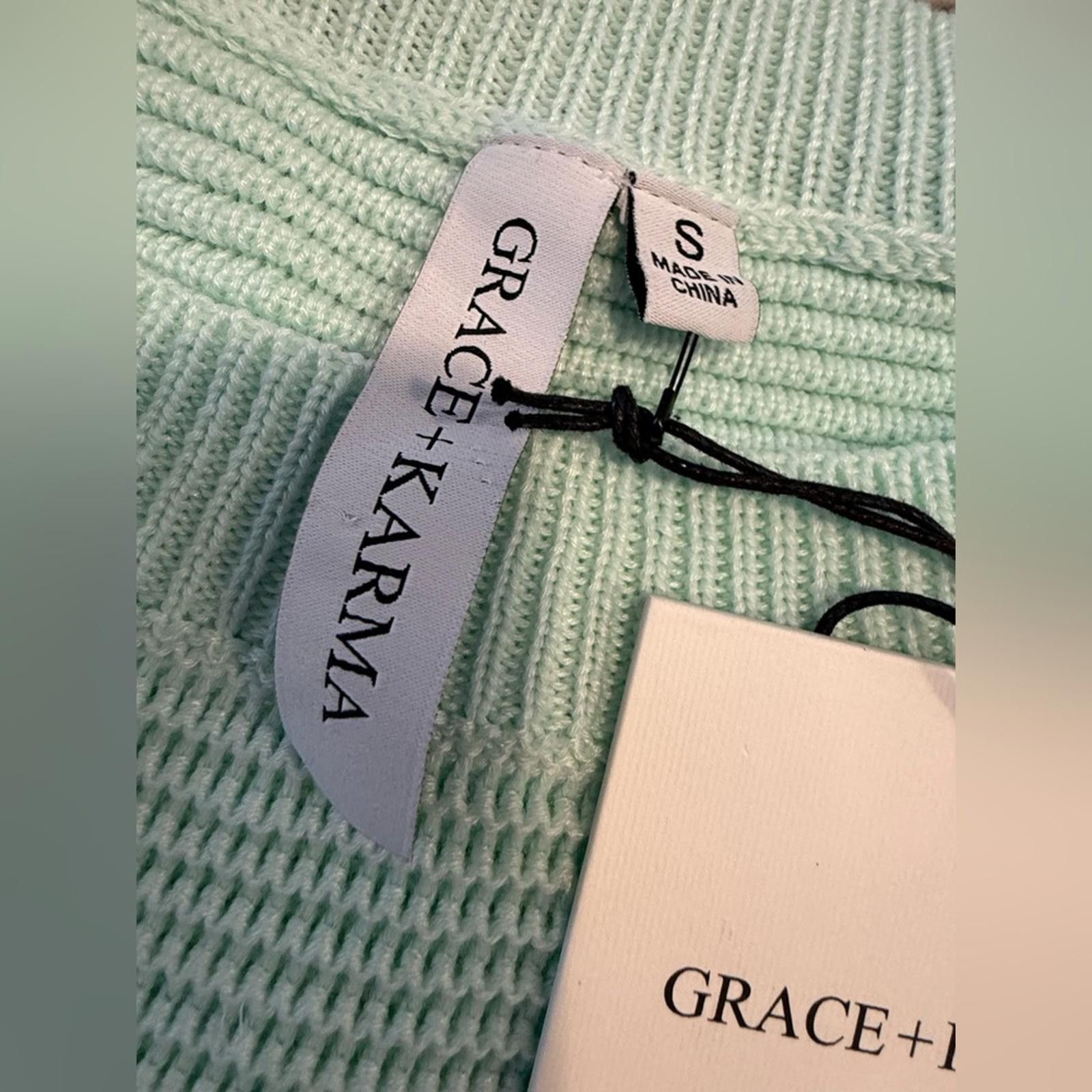 Other Grace + Karma mint green sweater fringe ribbed SZ SM Size S / US 4 / IT 40 - 7 Thumbnail