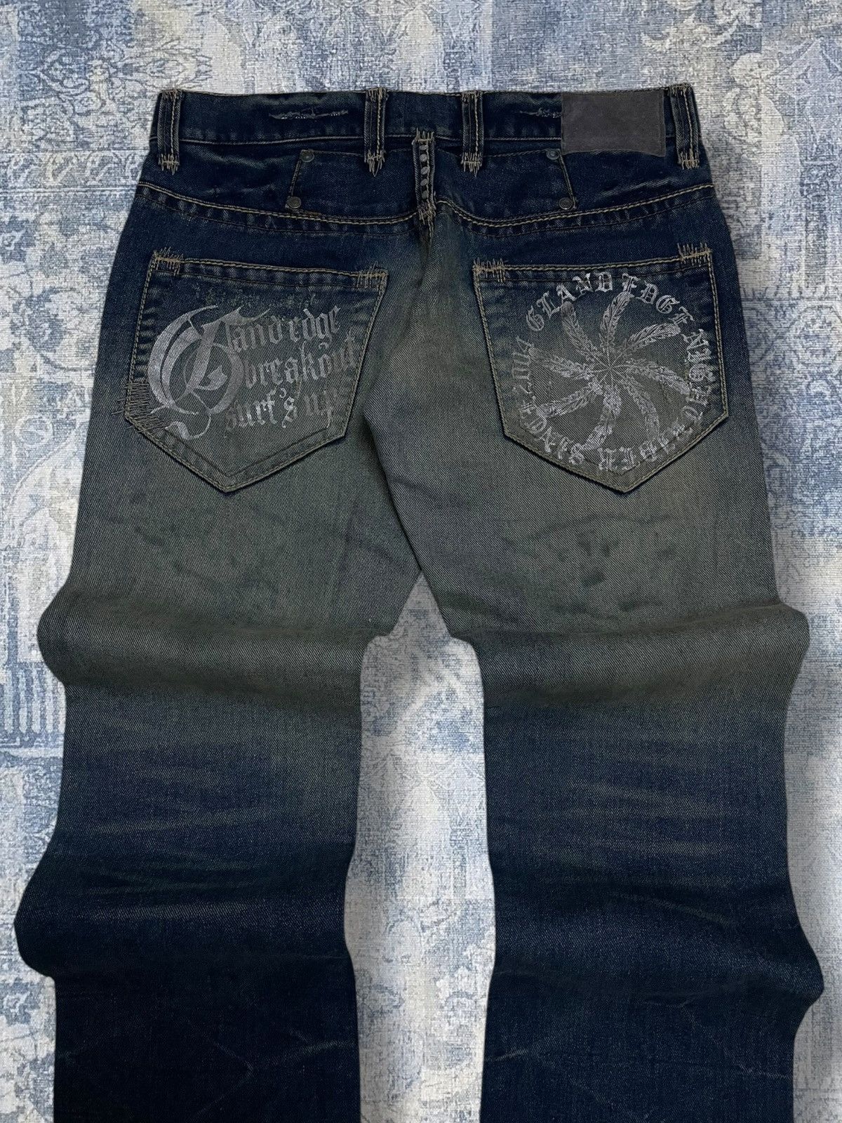 Tornado Mart Vintage 1990s Japan Designer Land Edge Distressed Denim Size US 32 / EU 48 - 11 Thumbnail