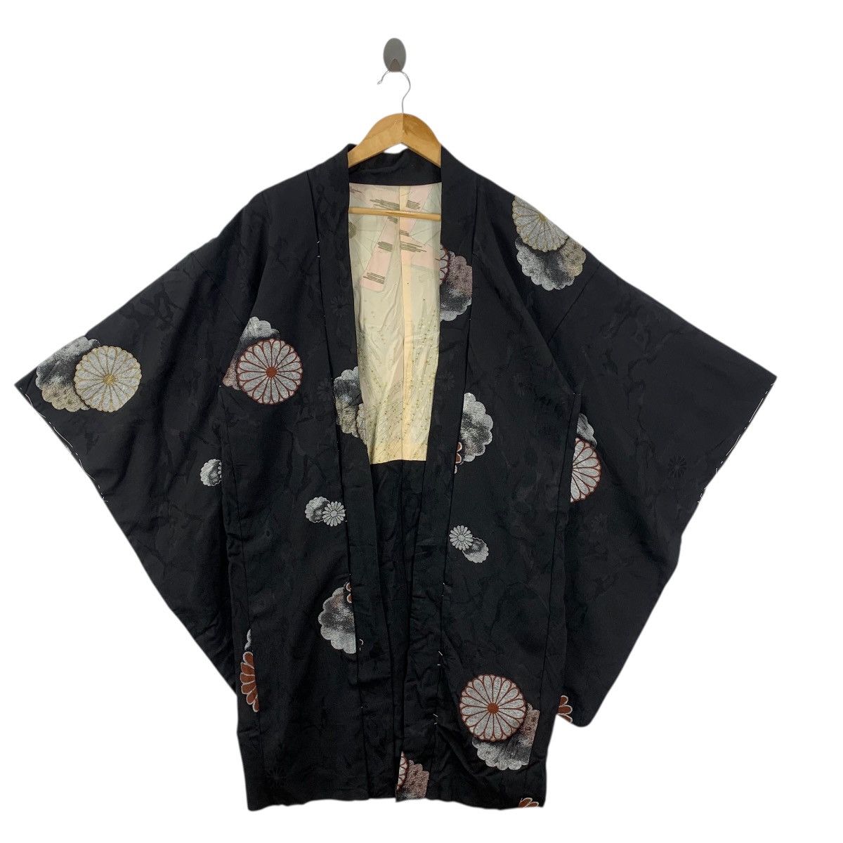 Vintage Vintage 70s KIMONO JAPAN HAORI Kiku Showa Traditional Geish Size XXL / US 16-18 / IT 52-54 - 4 Thumbnail