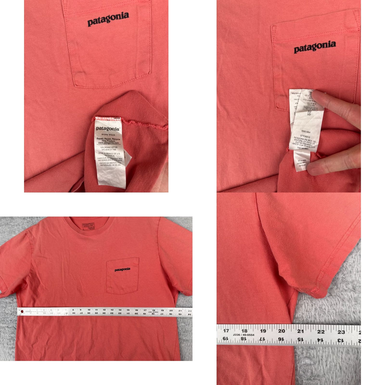 Patagonia Patagonia Shirt Men L Pink Short Sleeve Crew Neck 100% Cotton Hike Logo All Seasons Breathable Size US L / EU 52-54 / 3 - 8 Thumbnail