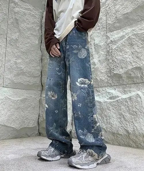 Jean Fashion Floral Printed Jeans Size US 26 / EU 42 - 3 Thumbnail