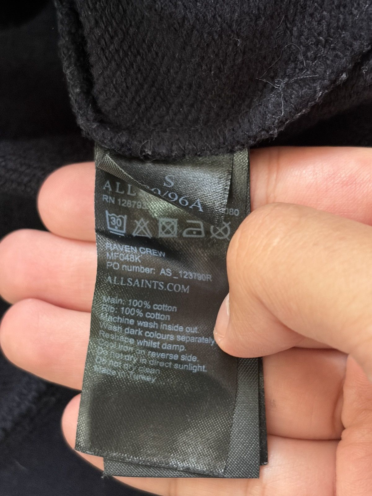 Allsaints AllSaints Raven Crew Sweatshirt Black Ramskull Logo Small Size US S / EU 44-46 / 1 - 4 Thumbnail