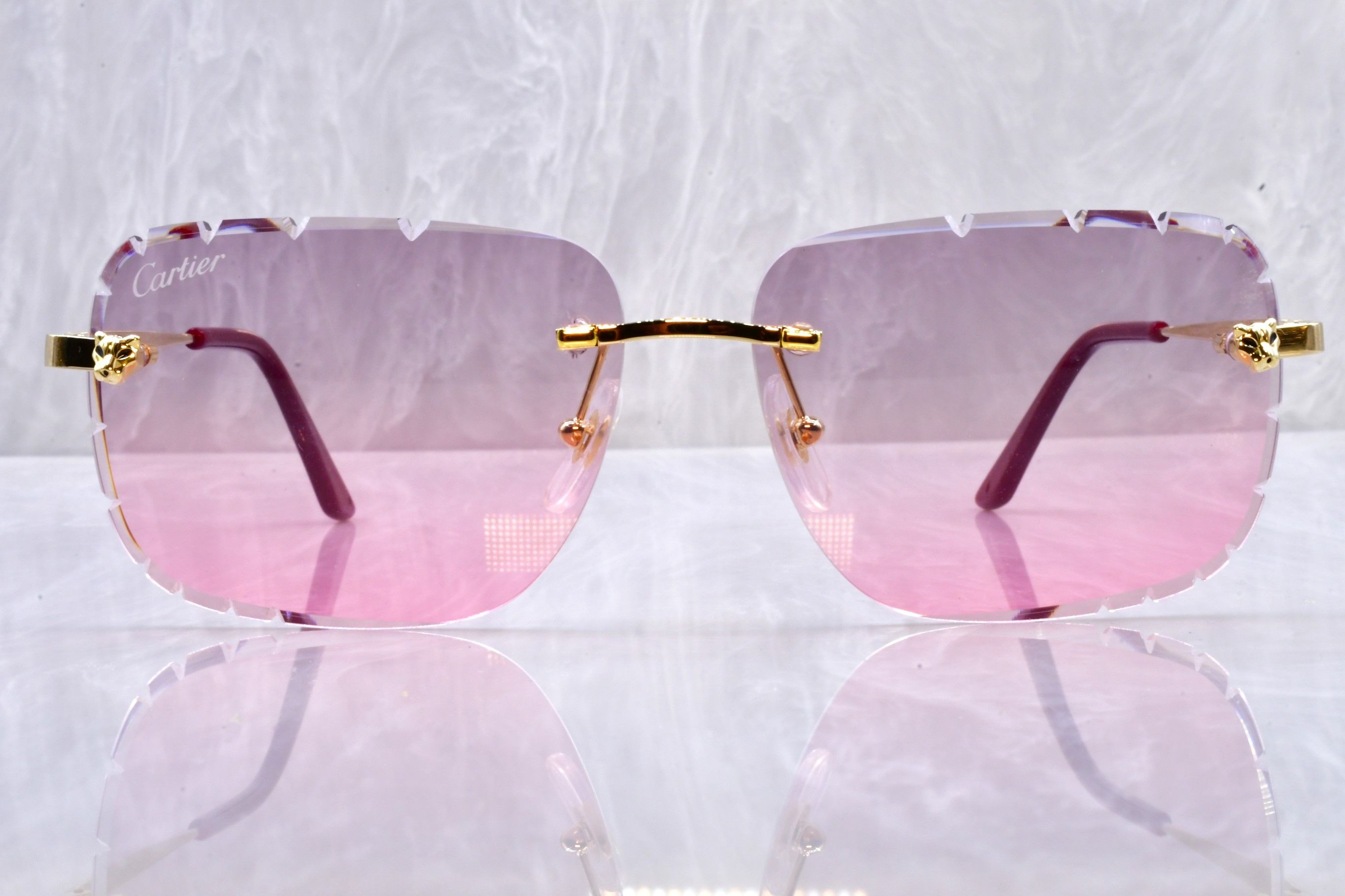 Cartier Cartier Panther Diamond cut gradient big c decor glasses Size ONE SIZE - 2 Thumbnail