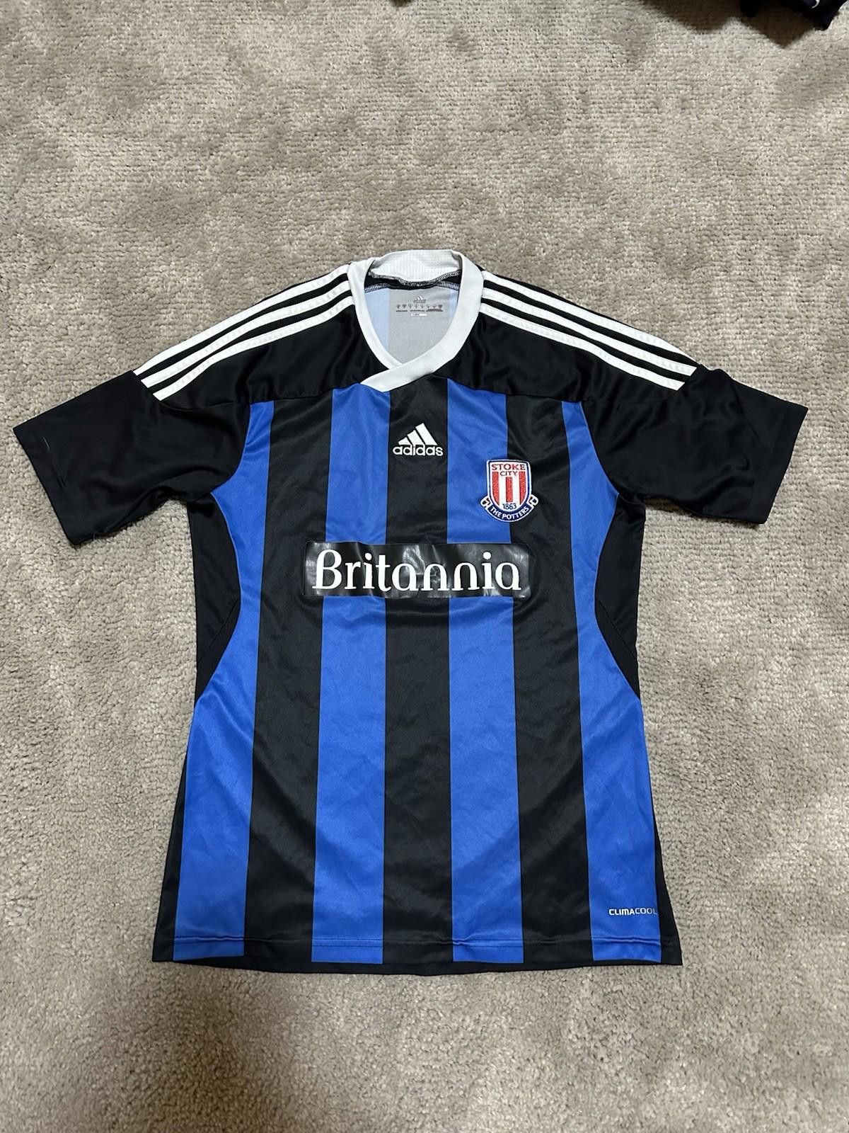Adidas STOKE CITY JERSEY AWAY 2011/2012 FOOTBALL SOCCER SHIRT Size US S / EU 44-46 / 1 - 1 Thumbnail