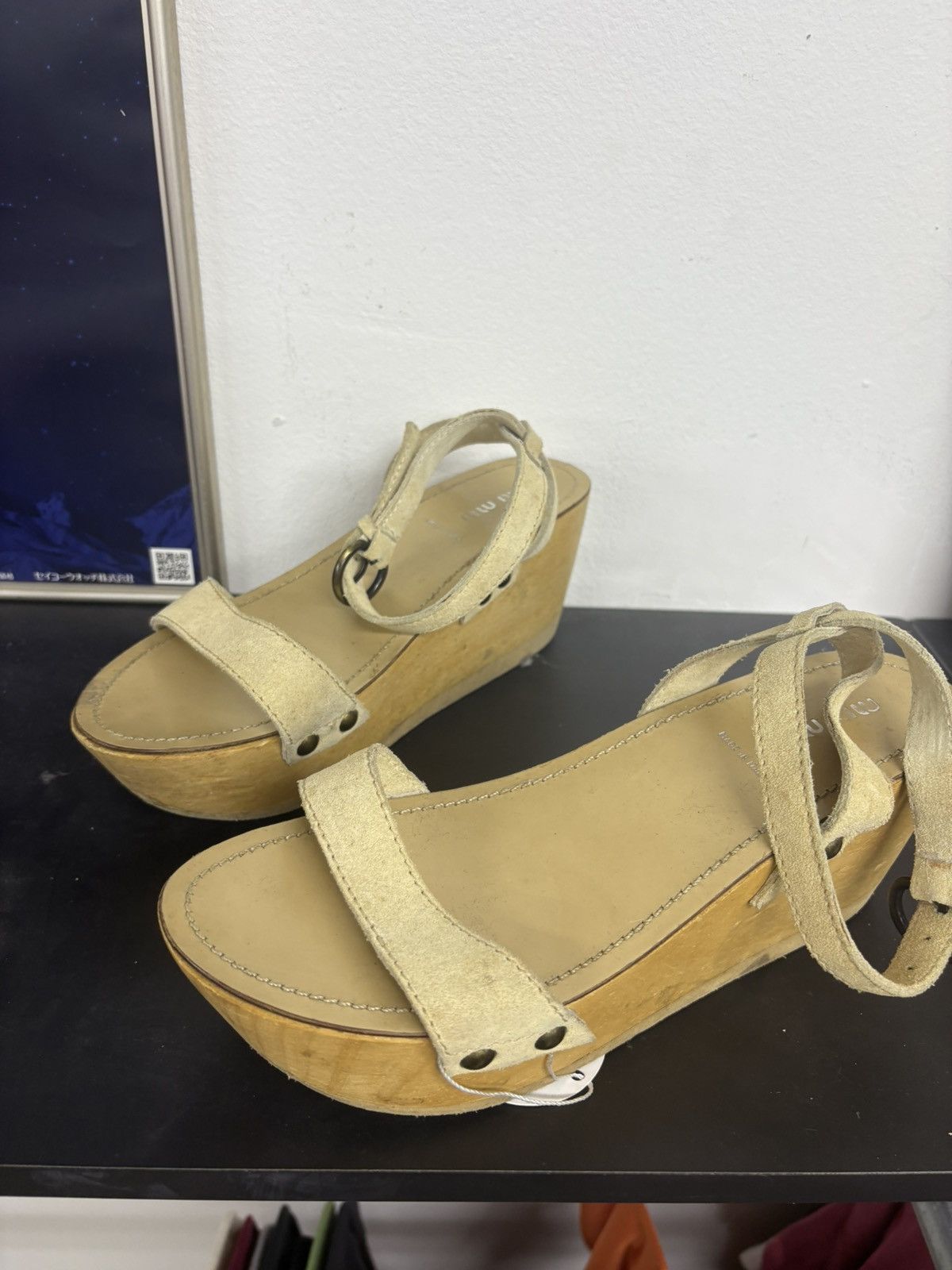 Miu Miu Miu Miu Studded Vintage Y2K Wood High Platform Sandals Heels Size US 8 / IT 38 - 5 Thumbnail