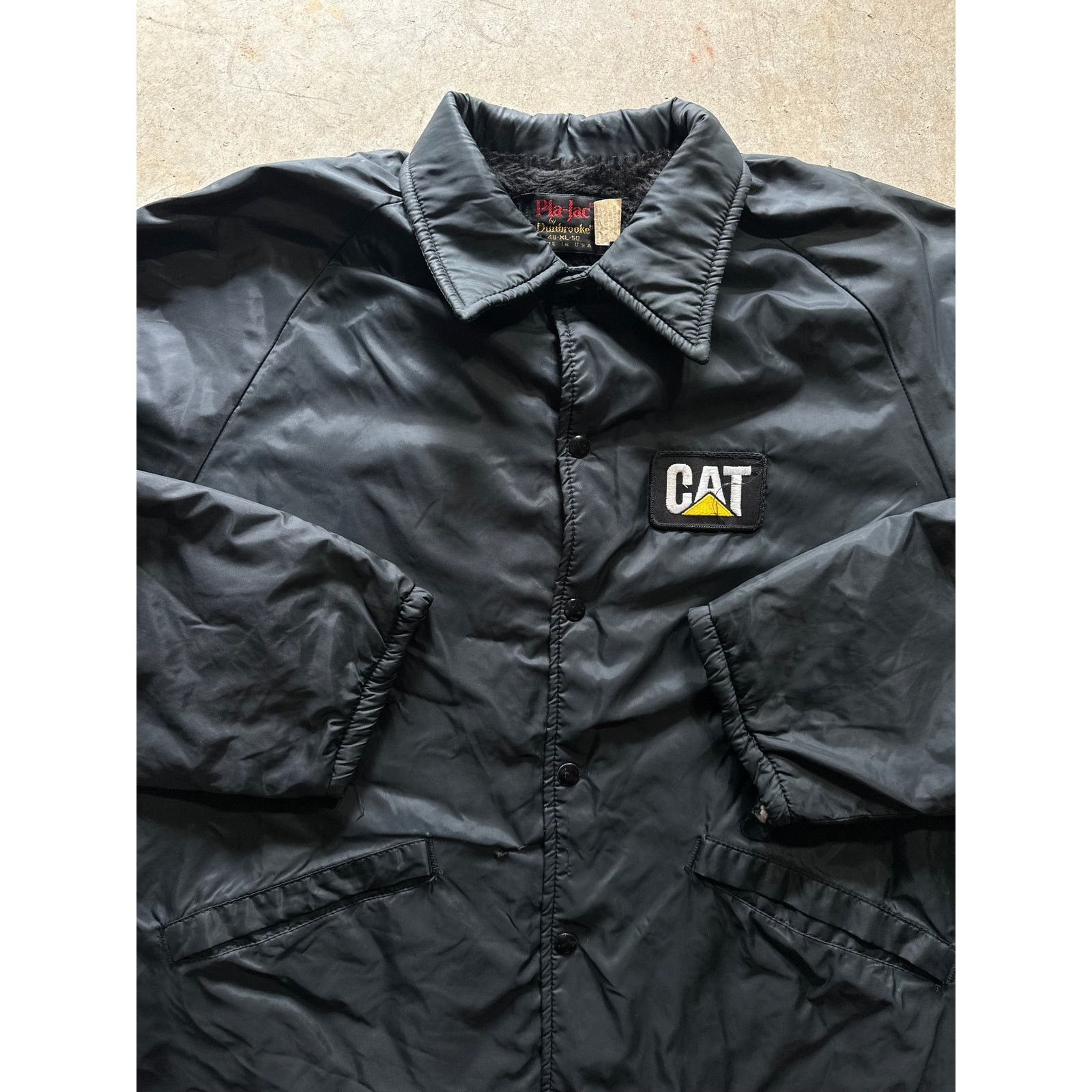 Caterpillar × Vintage Vintage CAT Construction Patch 90s 80s Faux Fur Lined Jacket Size US XL / EU 56 / 4 - 2 Thumbnail