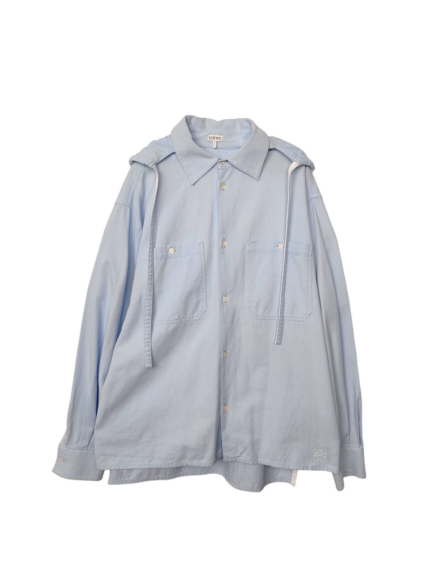 Loewe Loewe Embroidered Anagram Hooded Shirt Jacket Size 52 Size US L / EU 52-54 / 3 - 1 Thumbnail