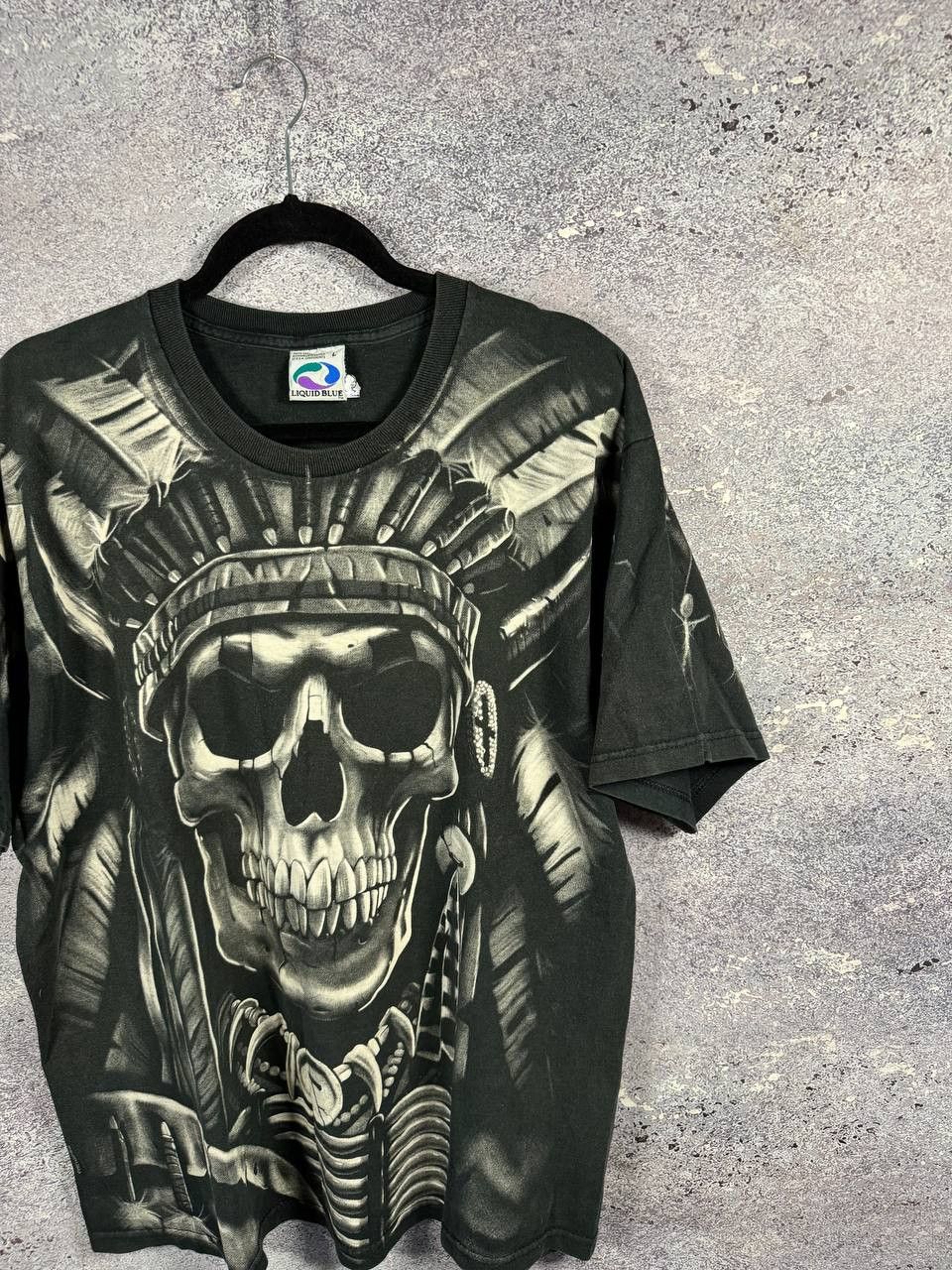 Liquid Blue × Vintage 90's Vintage 1997 Liquid Blue Shirt XL Skeleton Indian AOP Size US L / EU 52-54 / 3 - 3 Thumbnail