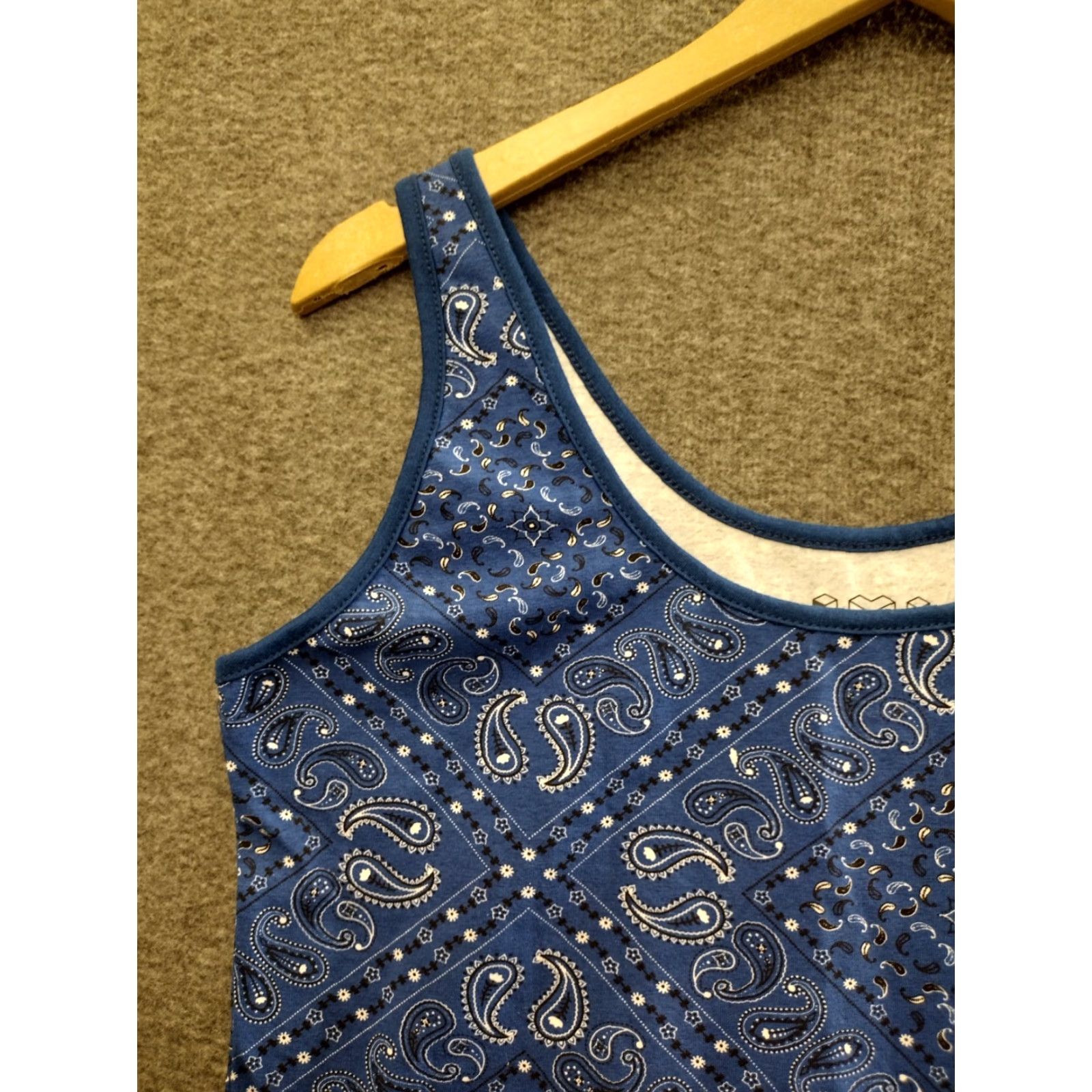 Vintage IML Bodysuit Women XL Blue Paisley Bandana Sleeveless Cotton Blend One Piece Size XL / US 12-14 / IT 48-50 - 7 Thumbnail