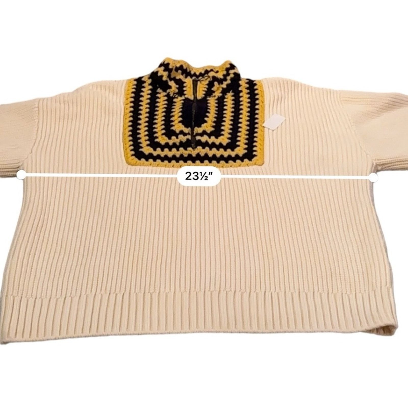 RHODE RTR Rhode Finn Granny Square Knit Long Sleeve Zip Sweater Size S / US 4 / IT 40 - 12 Thumbnail