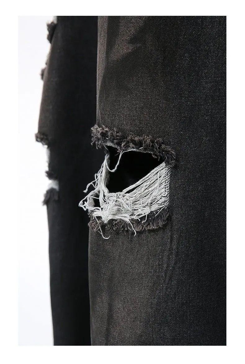 Japanese Brand × Jean Distressed Baggy Wide Leg Flared Denim Jeans Size US 28 / EU 44 - 2 Thumbnail