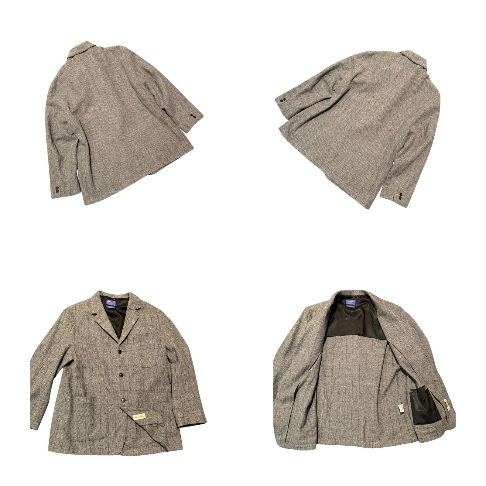 Pendleton VINTAGE Pendleton Heritage Limited Edition Men’s Chore Blazer Gray Plaid Wool XL Size 46R - 8 Thumbnail