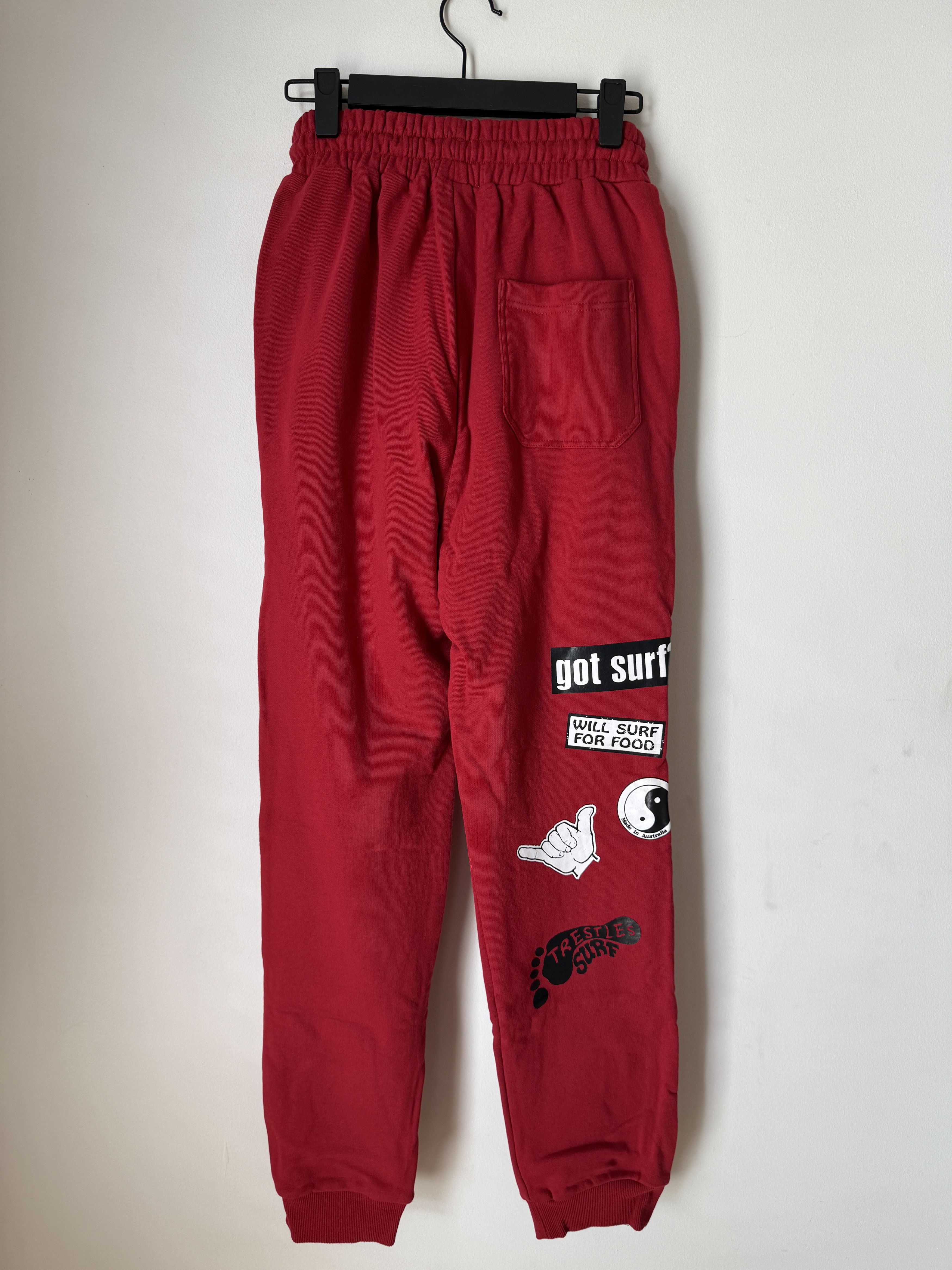 EX INFINITAS TIE FRONT SURF STICKER RED TRACKPANT. SIZE S Size US 30 / EU 46 - 6 Thumbnail