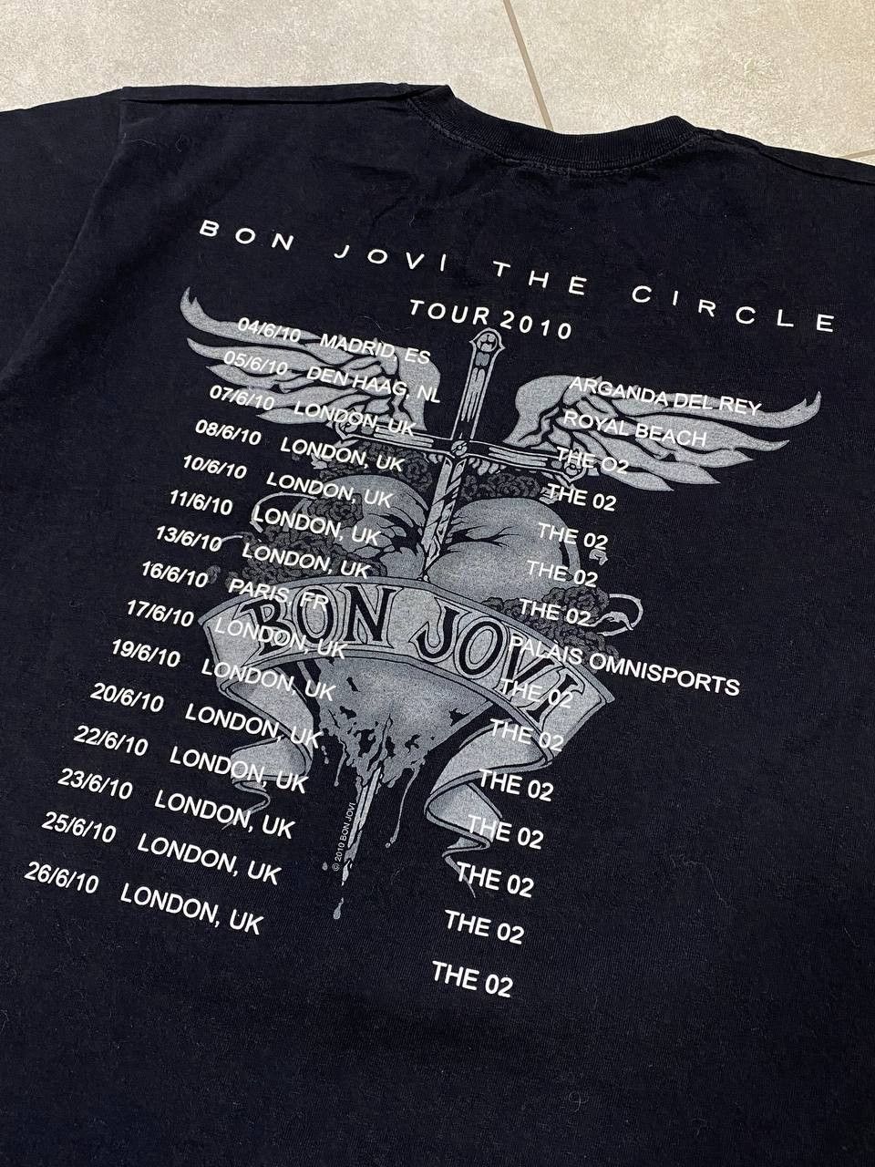 Bon Jovi Vintage Bon Jovi 2010 The Circle Europe Tour Promo T-Shirt Size US L / EU 52-54 / 3 - 9 Thumbnail