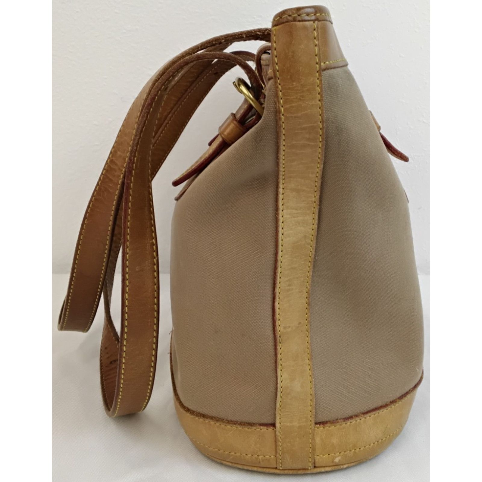Dooney & Bourke Dooney & Bourke Canvas + Leather Shoulder Bag Brown VTG USA Size ONE SIZE - 4 Thumbnail