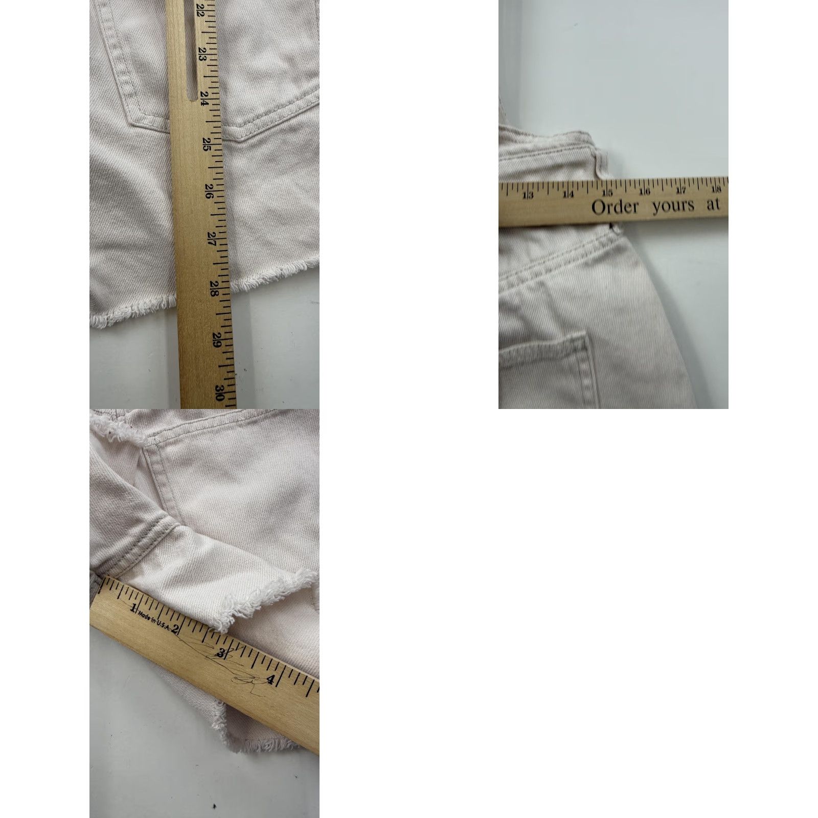 Madewell VINTAGE Madewell Overalls Shorts Womens XS Ecru Denim Raw Hem Frayed Side Zip Shortalls Size 26" / US 2 / IT 38 - 8 Thumbnail
