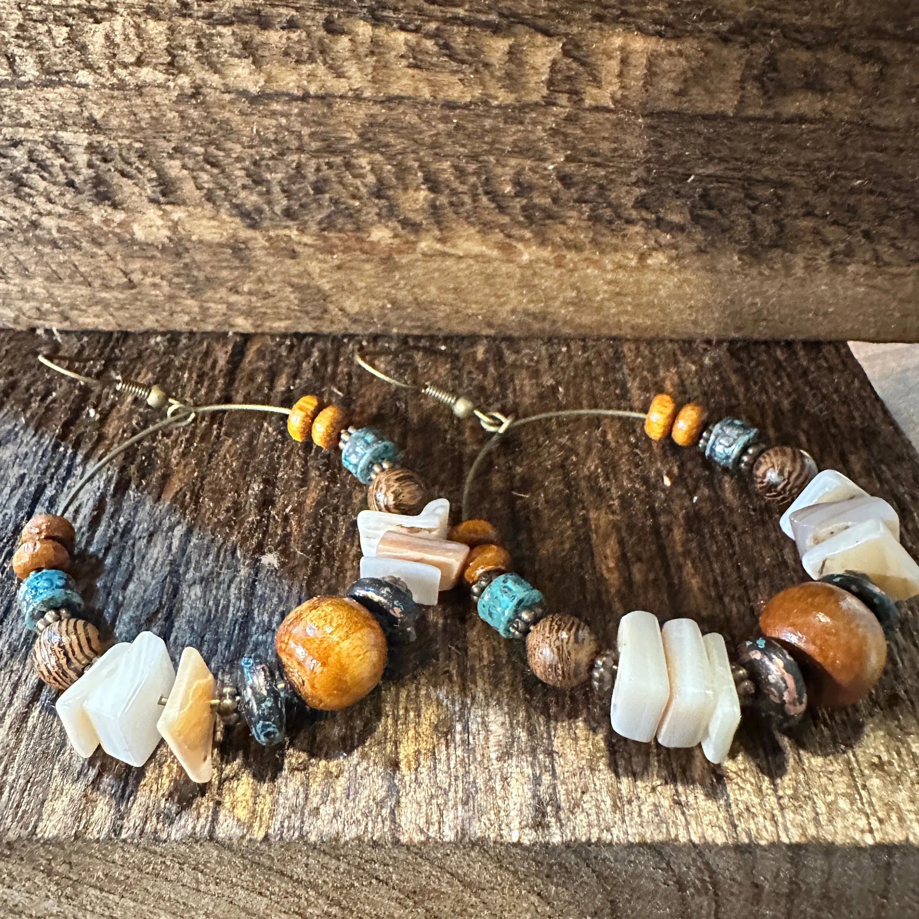 Other Handmade Western Hippie Copper Wire Natural Wooden Beads Dro Size ONE SIZE - 7 Thumbnail