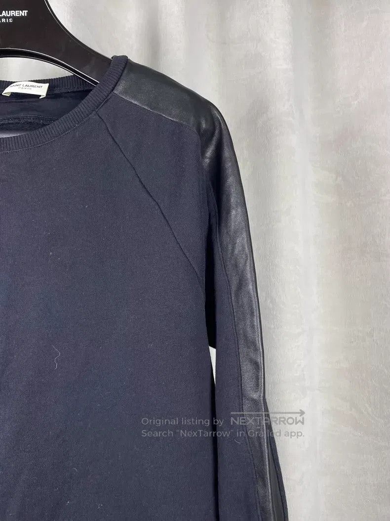Saint Laurent Paris Saint Laurent Paris Sheepskin Patchwork Crewneck Sweatshir Size US XL / EU 56 / 4 - 3 Thumbnail