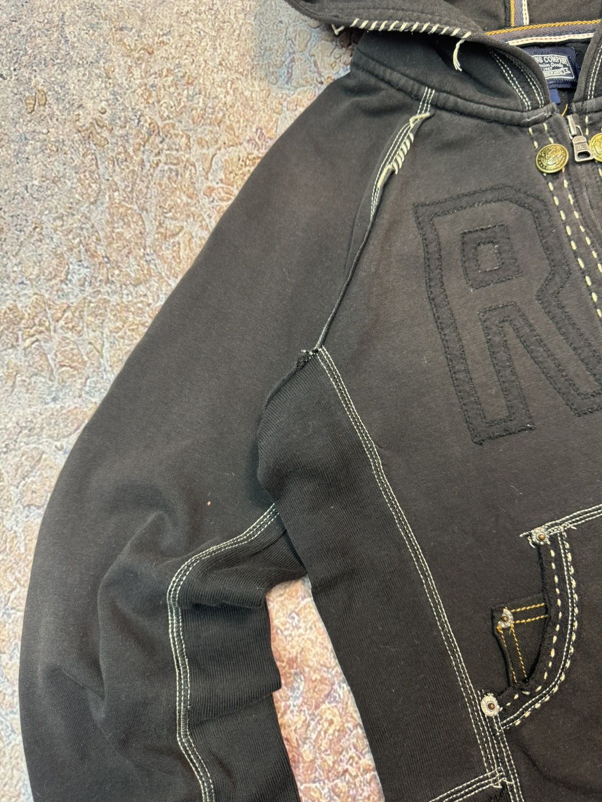Polo Ralph Lauren Y2K Polo Ralph Lauren White Stitch Big Logo Zip Up Hoodie Size M / US 6-8 / IT 42-44 - 3 Thumbnail