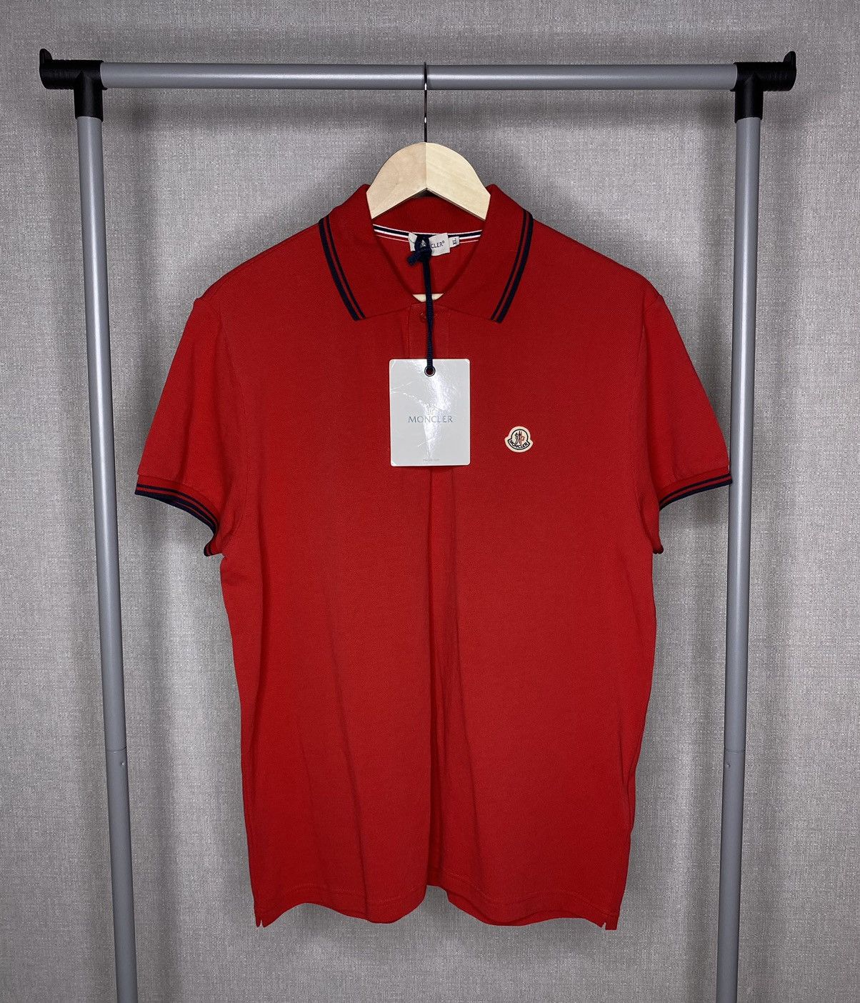 Moncler Moncler Brand New Polo Shirt Red Size XL NWT Size US XL / EU 56 / 4 - 1 Thumbnail