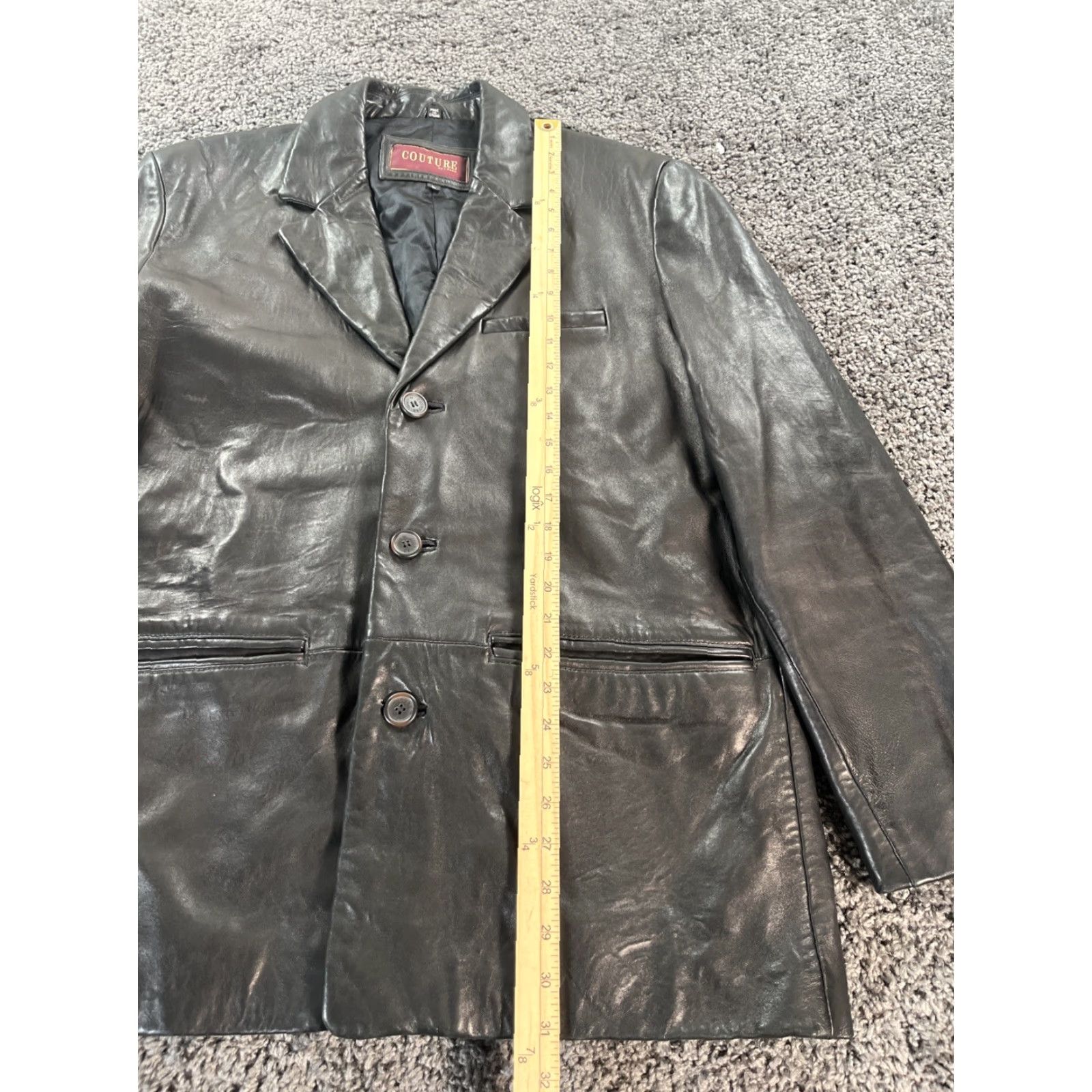 Vintage VINTAGE Couture by J. Park Leather Jacket Mens L Black Button 90s Jacket Size US L / EU 52-54 / 3 - 2 Thumbnail
