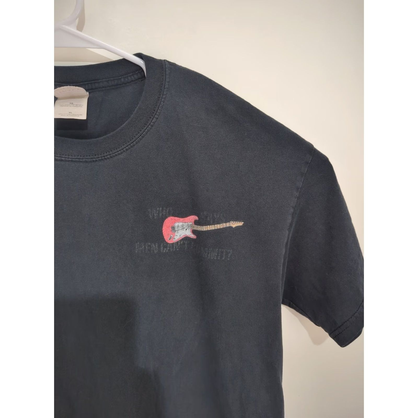 Gildan VINTAGE Gildan Heavy Cotton T-Shirt Guitar Men XL Black Double-Sided Graphic Print Logo Short Sleeve Crew Neck Y2K Vintage Music Size US XL / EU 56 / 4 - 5 Thumbnail