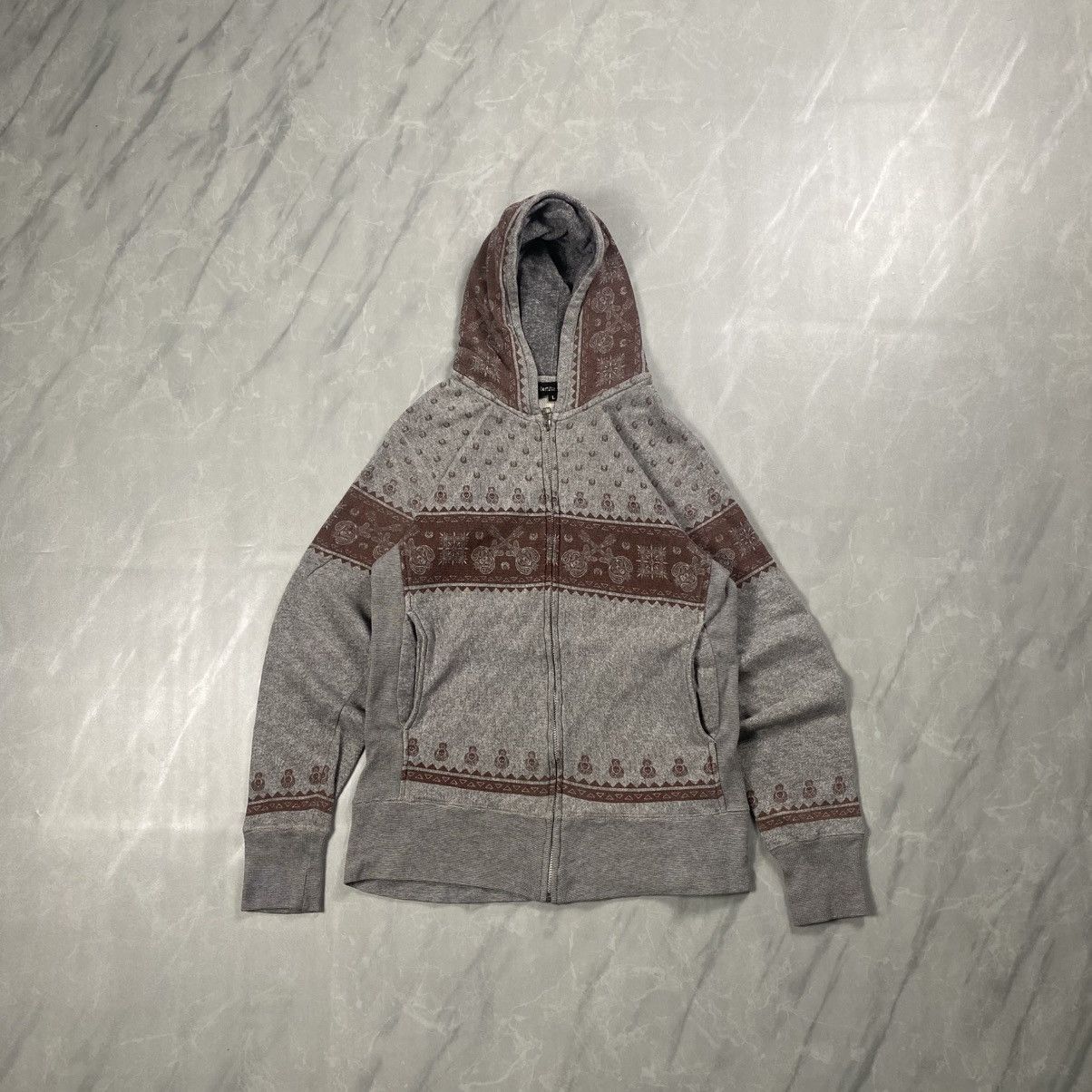 Defective Struct Rare y2k Defective Struct Goth Skull Paisley Zip Up Size US S / EU 44-46 / 1 - 1 Thumbnail