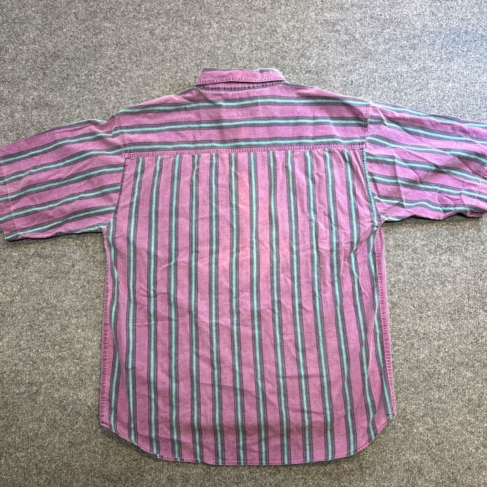 Vintage VINTAGE Pier Connection Button-Up Shirt Short Sleeve Men’s XL Stripe Cotton 90s Purple Size US XL / EU 56 / 4 - 5 Thumbnail