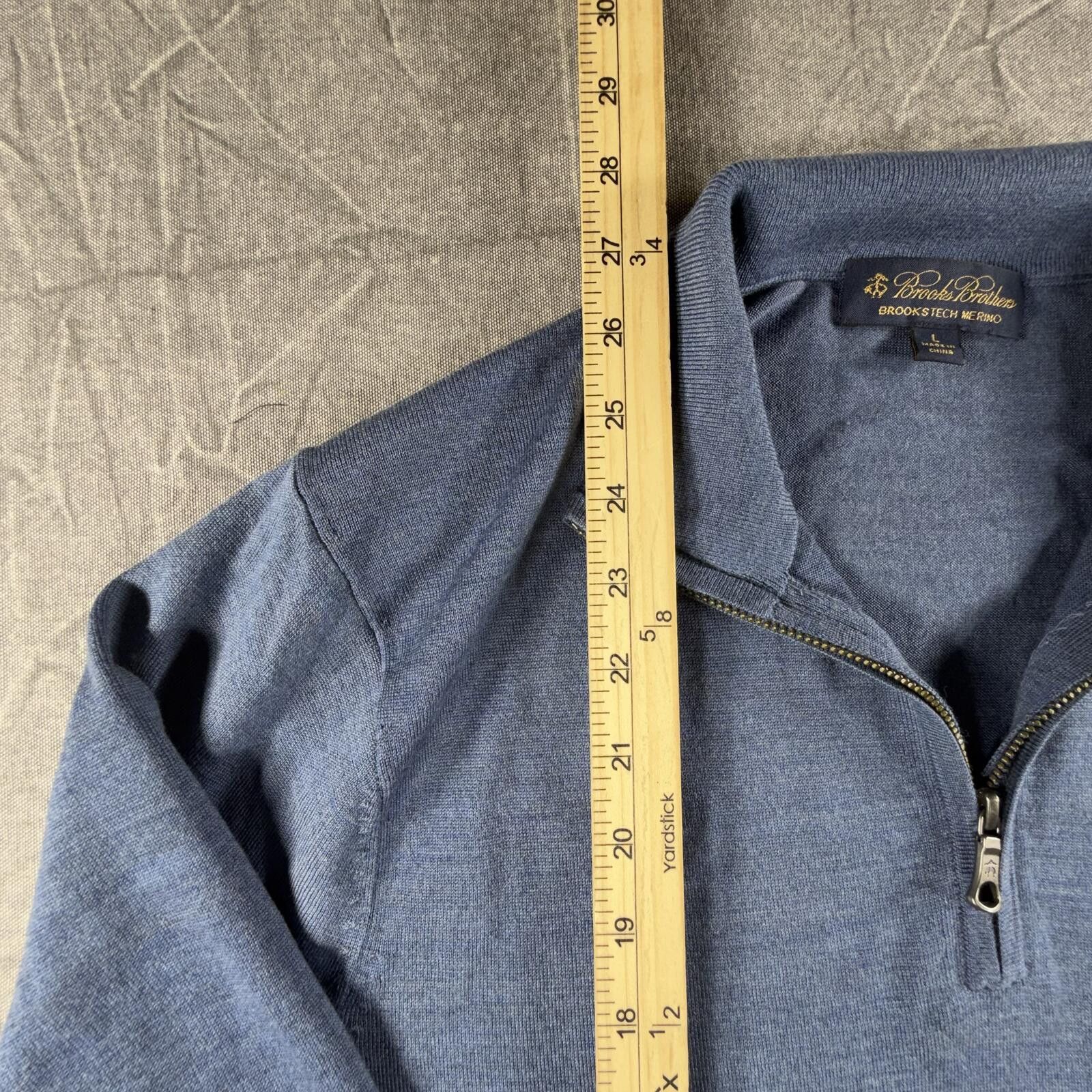 Brooks Brothers Brooks Brothers Sweater Men's L Blue Merino Brookstech Size US L / EU 52-54 / 3 - 3 Thumbnail
