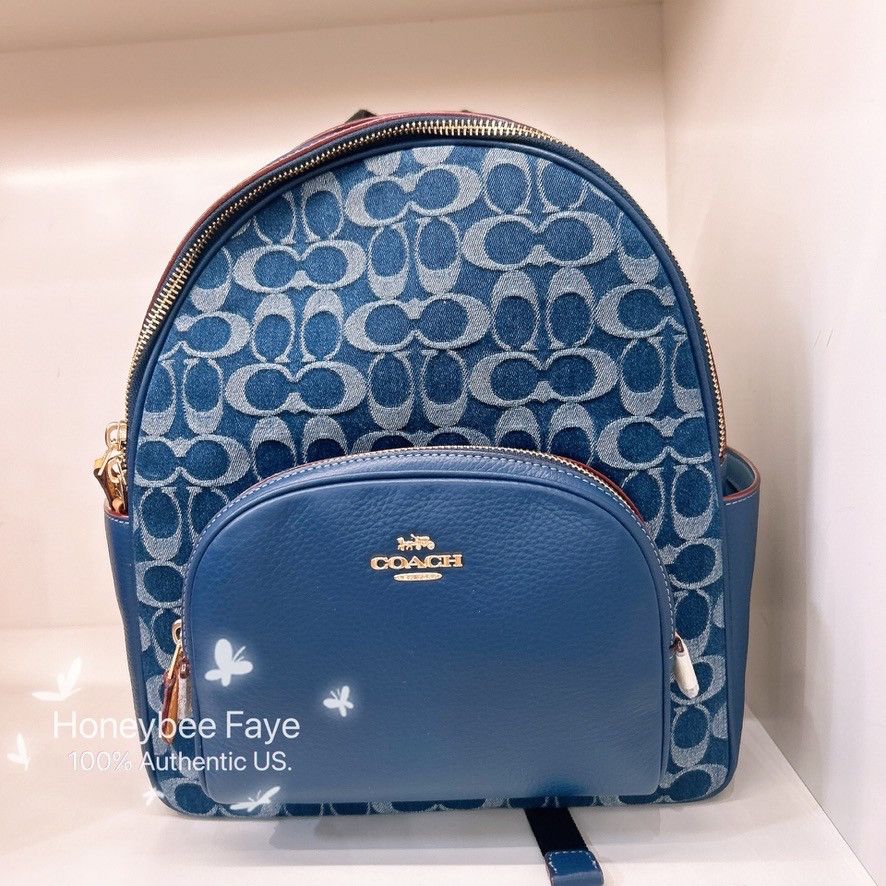 Coach Court Backpack In Signature Denim CZ778 Size ONE SIZE - 5 Thumbnail