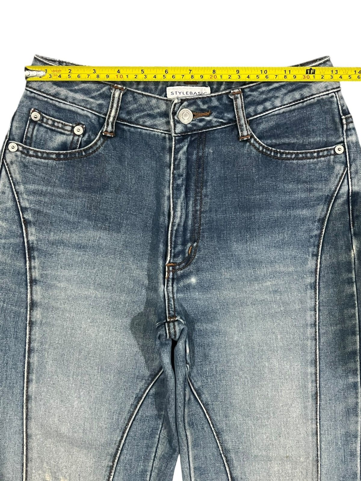 Hysteric Glamour × Japanese Brand Vintage Japanese Brand Blue Washed Distressed Flare Jeans Size 26" / US 2 / IT 38 - 12 Thumbnail